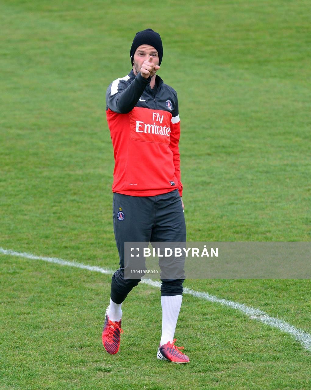 David BECKHAM - 19.04.2013 - Entrainement du PSG