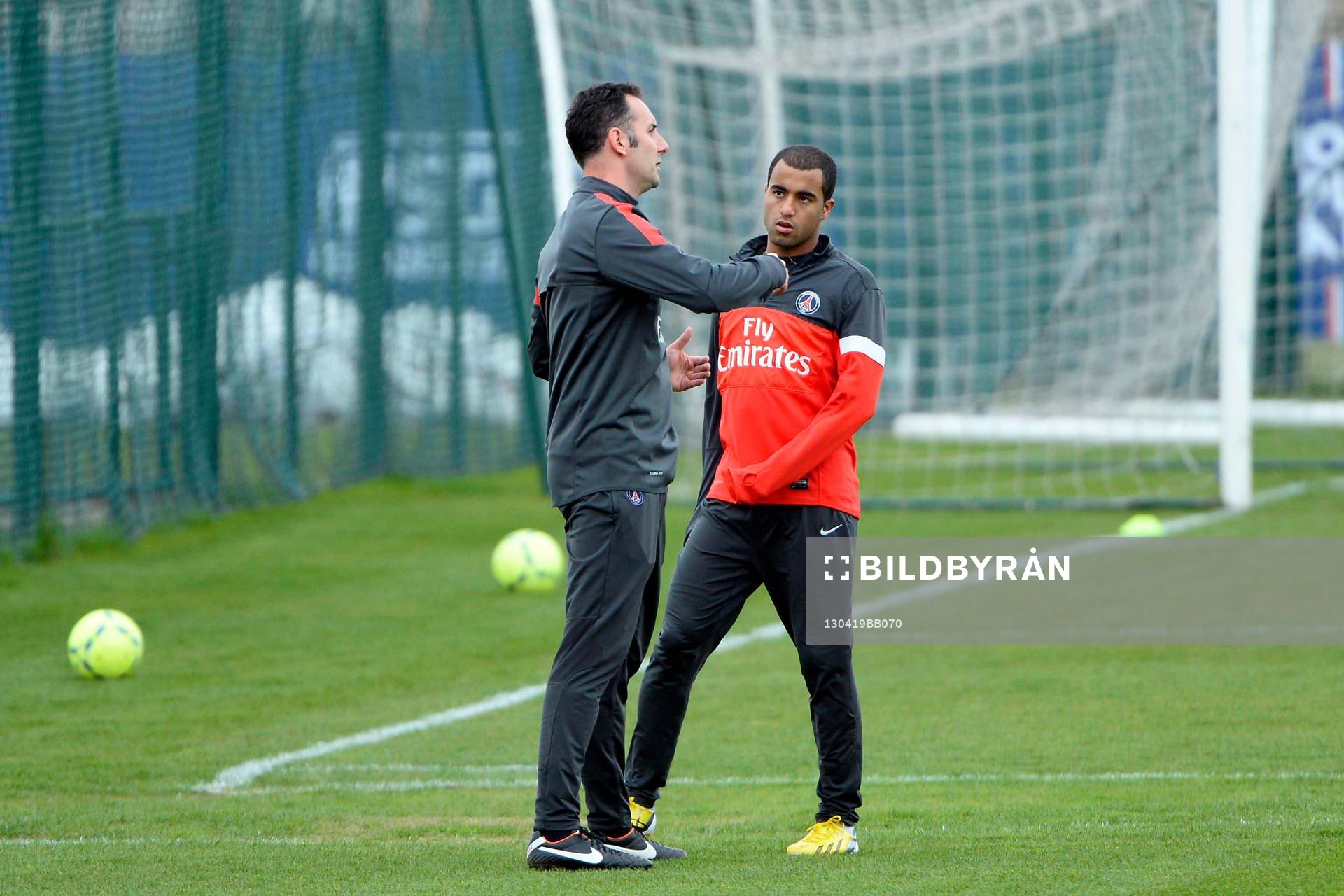  Fotboll, PSG, Träning: Lucas MOURA - 19.04.2013 - Entrainement Paris Saint Germain -Camps des Loges-
