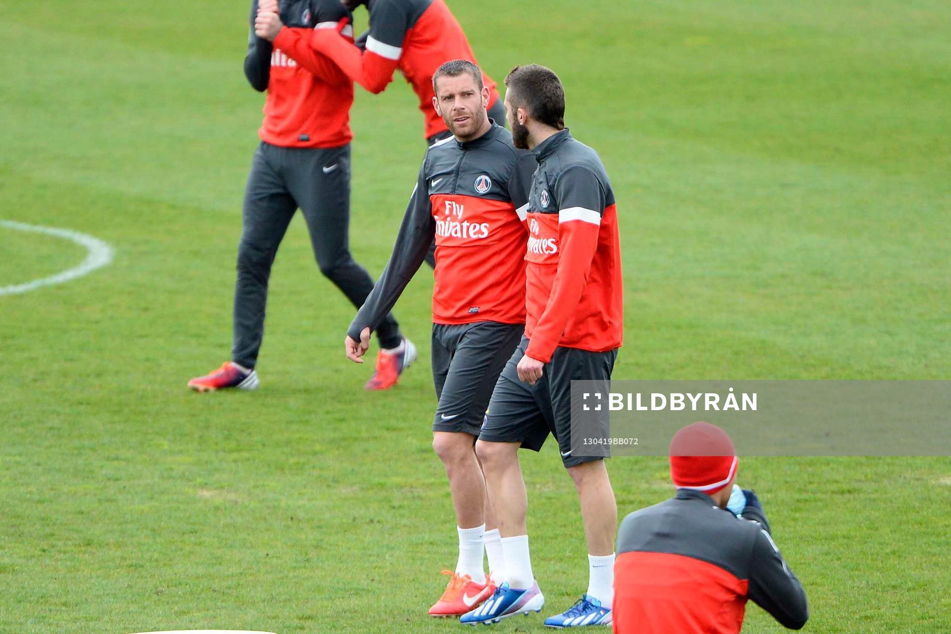  Fotboll, PSG, Träning: Jeremy MENEZ / Sylvain ARMAND - 19.04.2013 - Entrainement Paris Saint Germain -Camps des Loges-