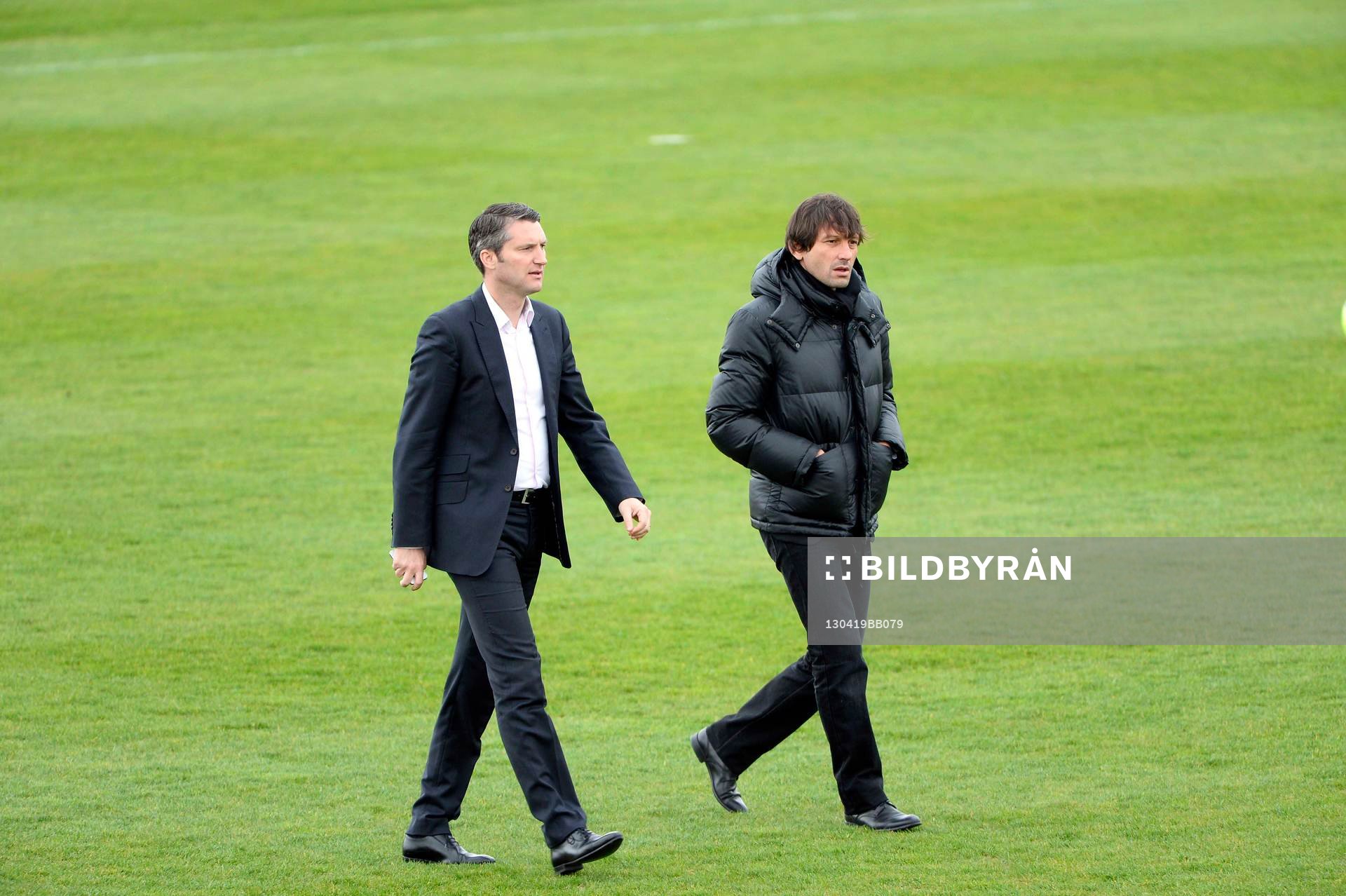  Fotboll, PSG, Träning: Olivier LETANG / LEONARDO - 19.04.2013 - Entrainement Paris Saint Germain -Camps des Loges-