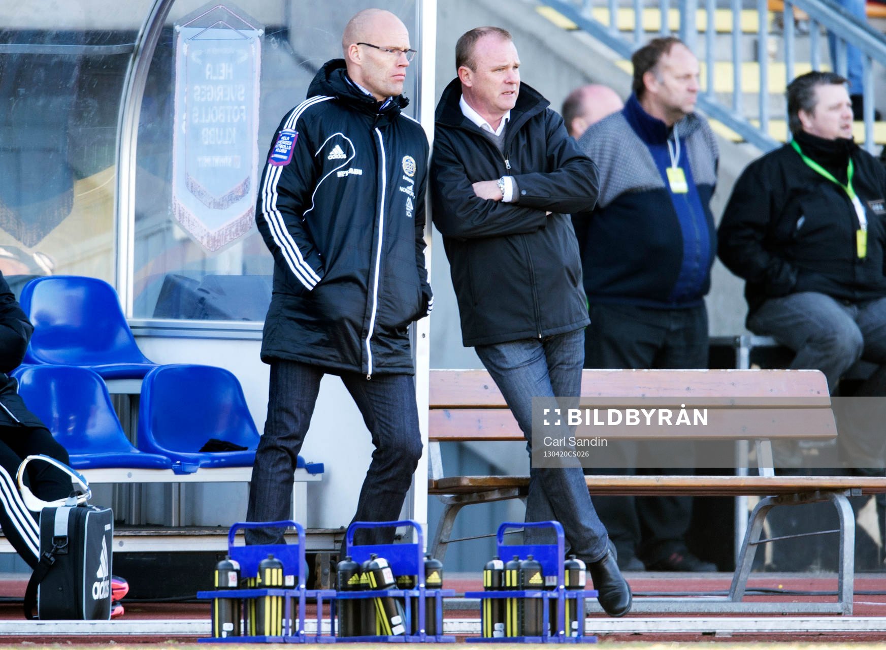 Joel Cedergren och Roger Franzén, tränare Sundsvall,