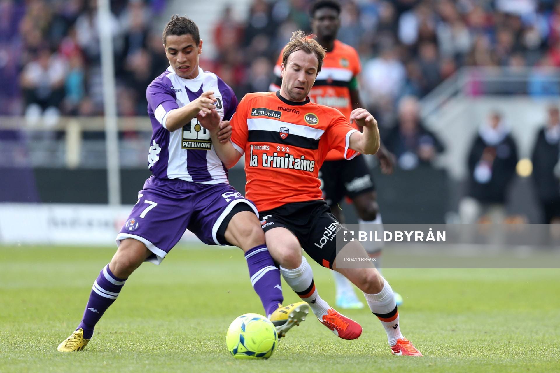  Fotboll, Franska ligan, Toulouse FC - FC Lorient: Wissam Ben Yedder / Maxime Baca - 21.04.2013 - Toulouse / Lorient - 33 eme journee de Ligue 1