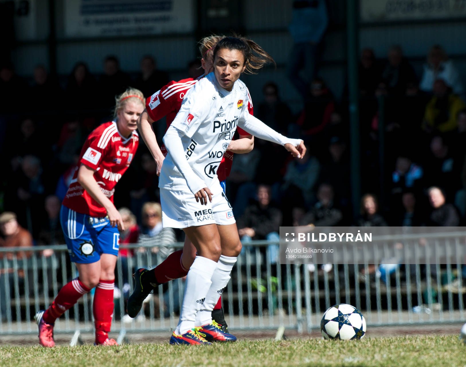 Fotboll, Dam, Allsvenskan, Vittsjö - Tyresö: Marta Viera da Silva, jubel, Tyresö