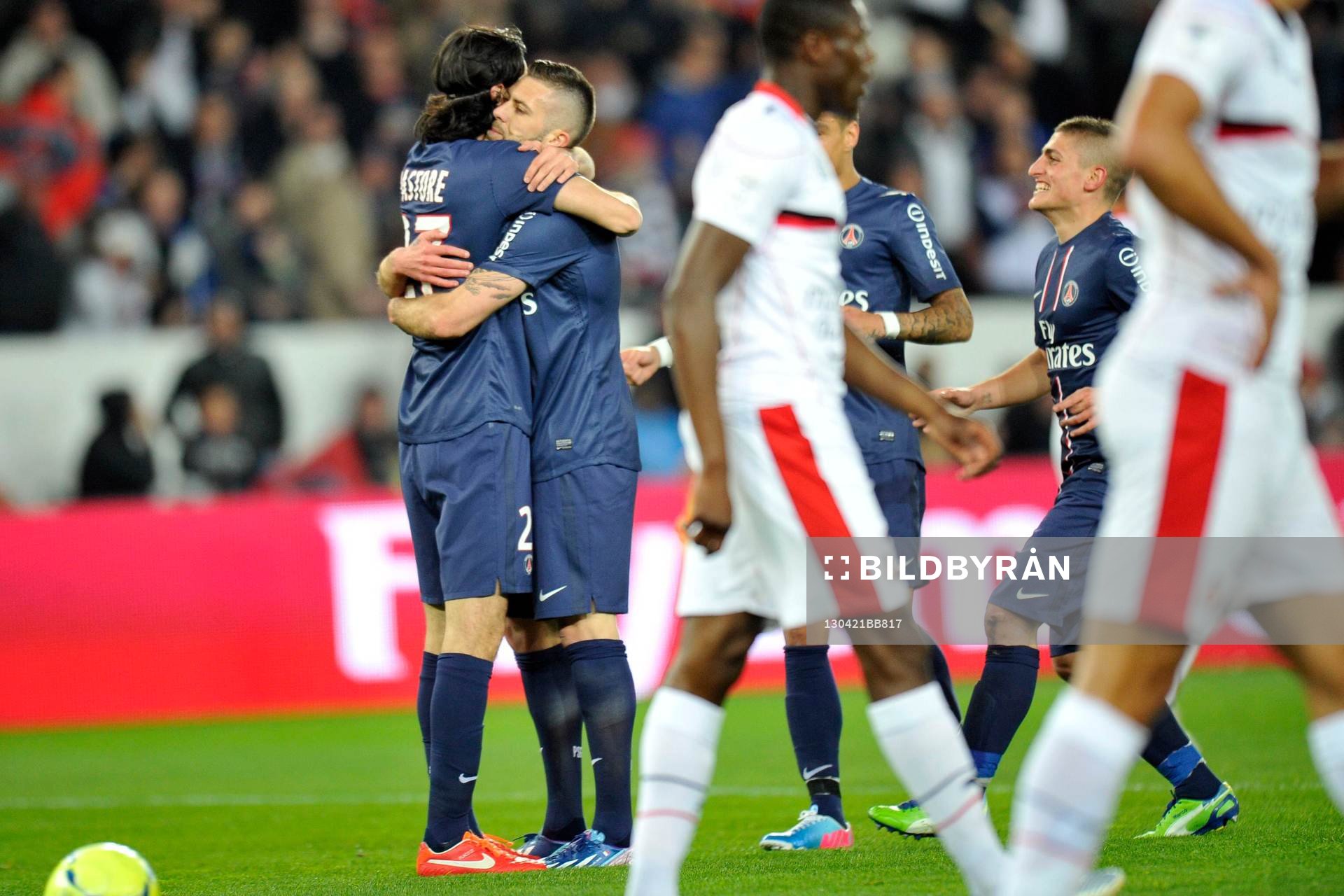 Joie de Javier PASTORE / Jeremy MENEZ - 21.04.2013 - Paris