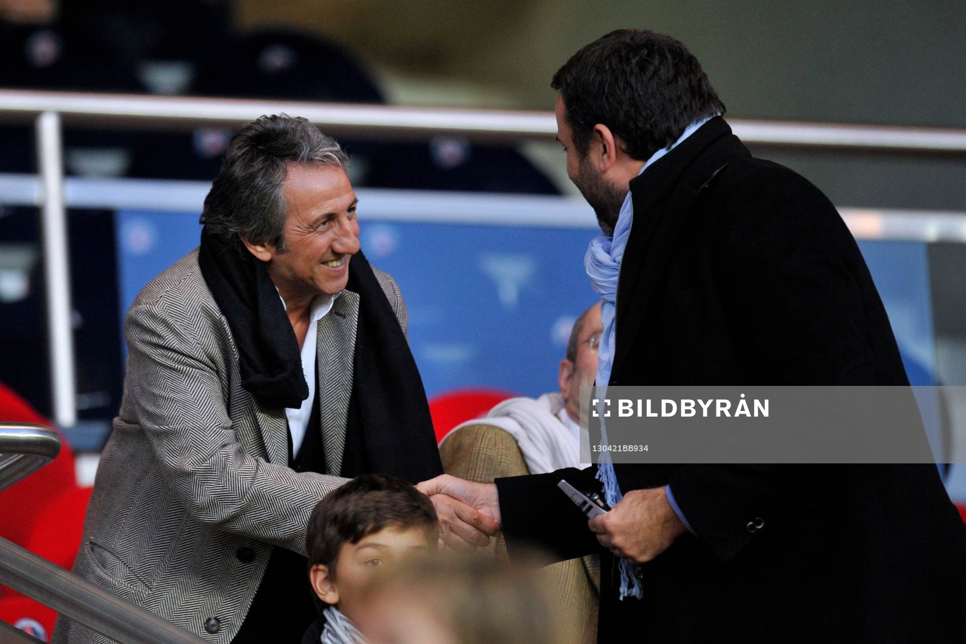  Fotboll, Franska ligan, PSG - Nice: Richard Anconina / Bruce TOUSSAINT - 21.04.2013 - Paris Saint Germain / Nice - 33e journee de Ligue1