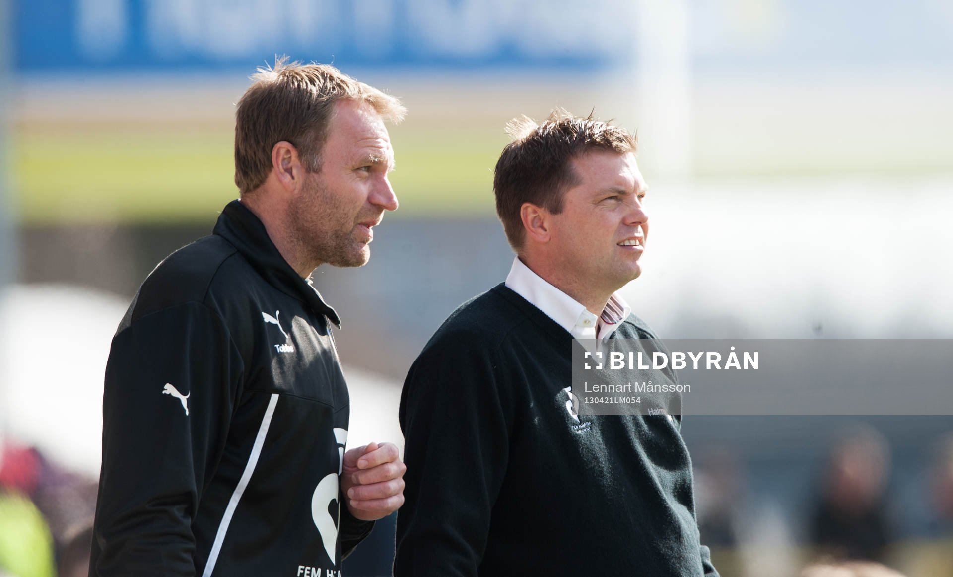 Torbjörn Arvidsson och Jens Gustafsson, tränare, Halmstad