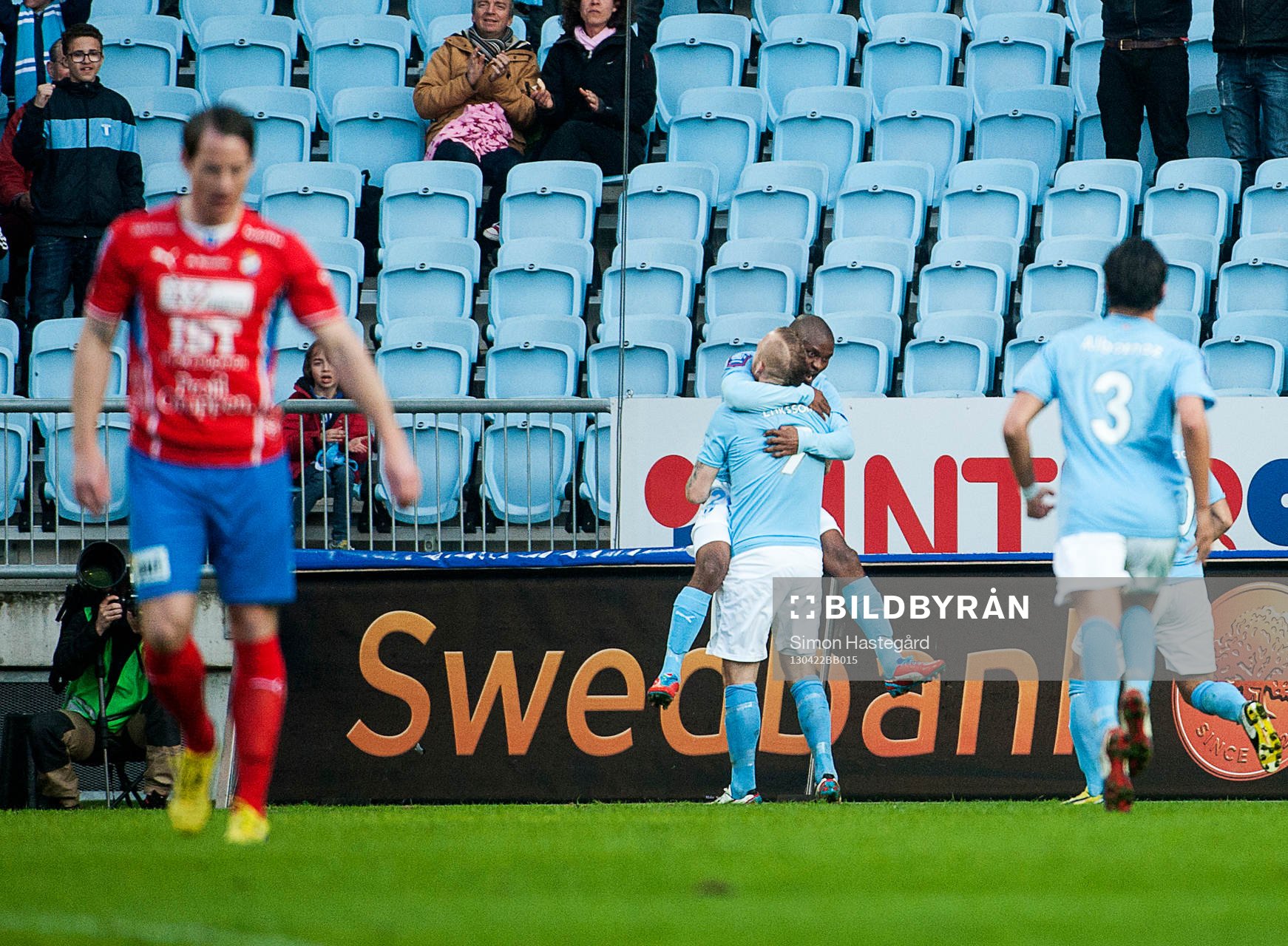 Tokelo Rantie, och Magnus Eriksson, Malmö, jublar