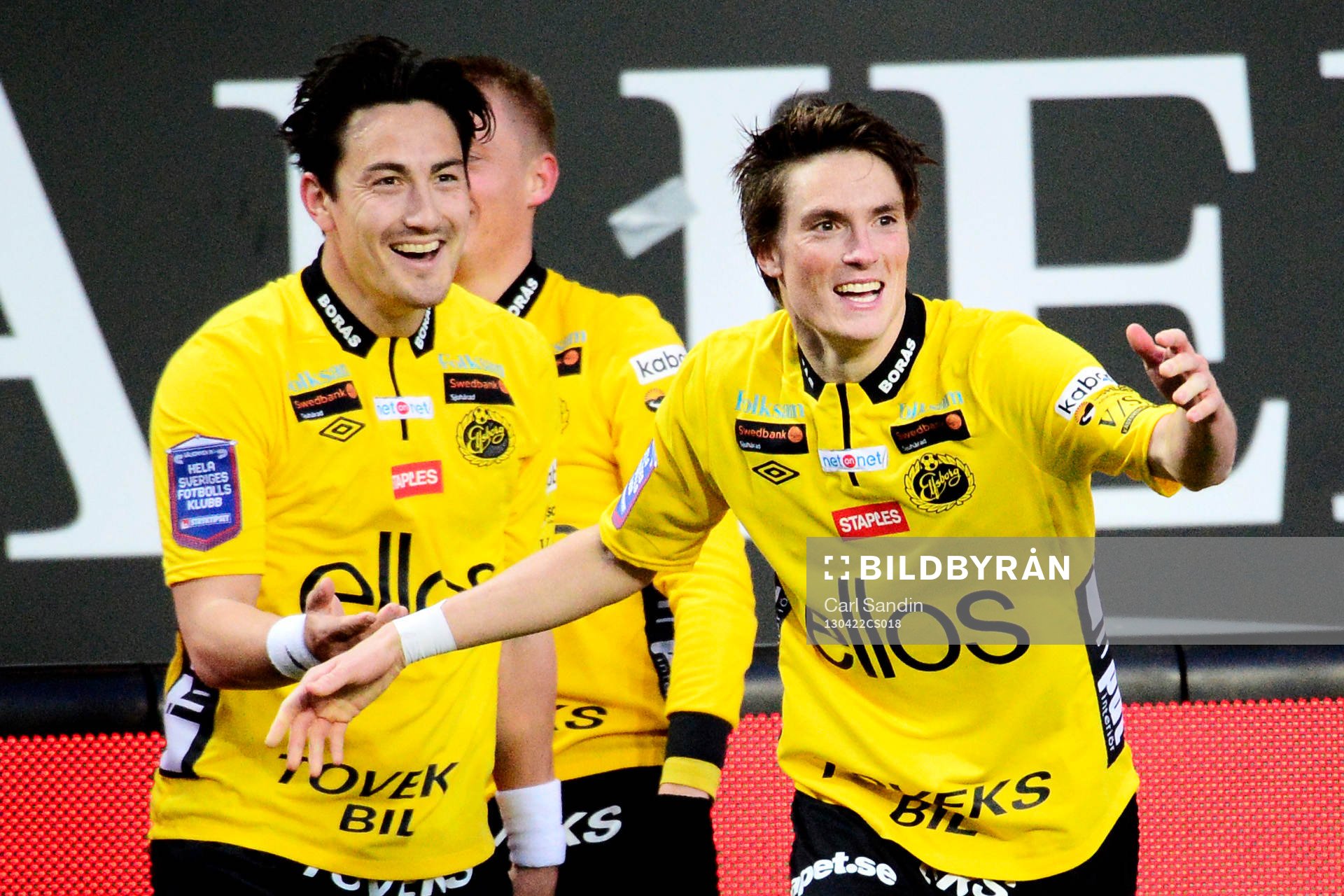 Fotboll, Allsvenskan, Elfsborg - Djurgården: Stefan Ishizaki, och Lasse Nilsson Elfsborg jublar efter 2-0.