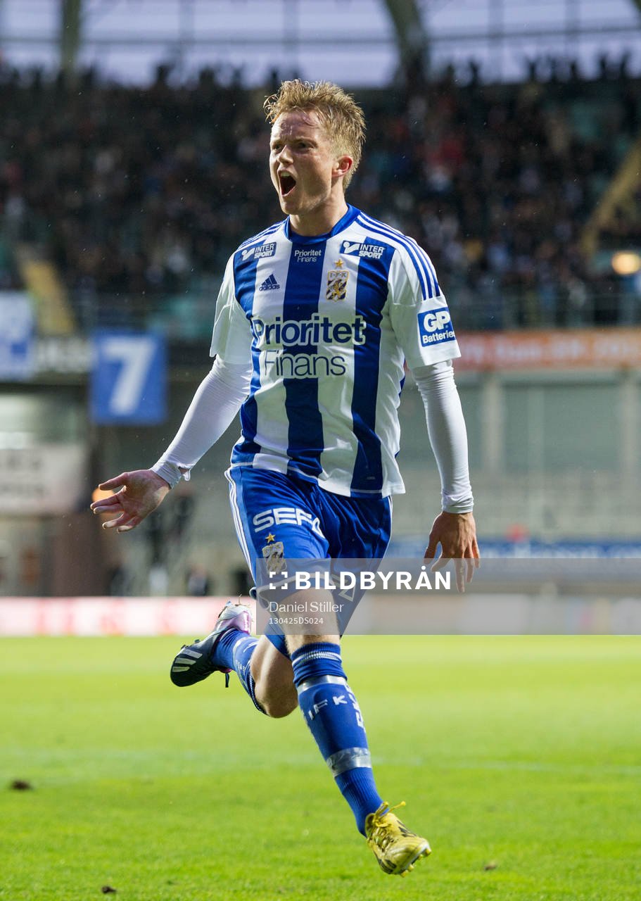 Sam Larsson gör 1-1 för IFK Göteborg i sista