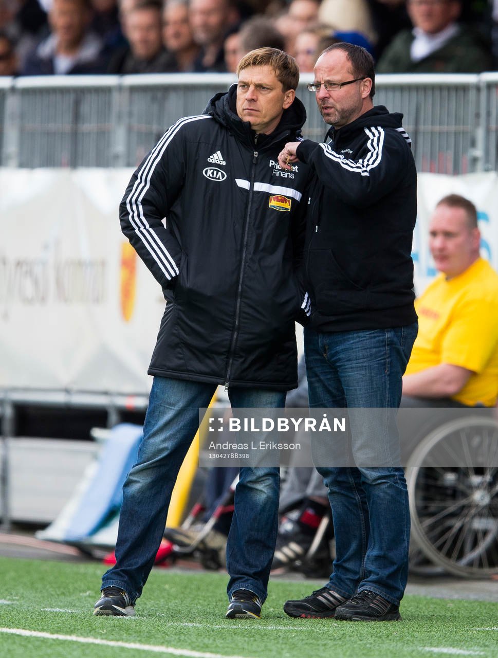 Tony Gustavsson, tränare, Tyresö och Leif Edeborg,