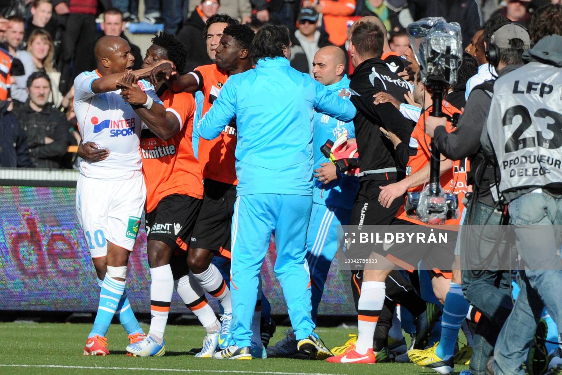 Altercation Jordan AYEW - 27.04.2013 - Lorient / Marseille