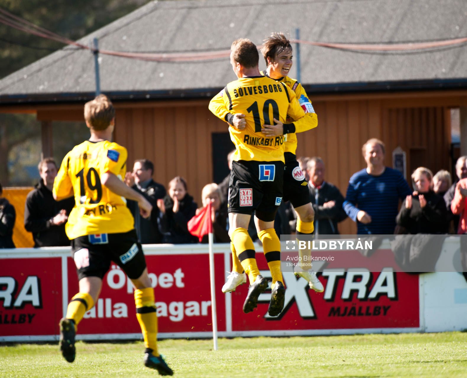 Andreas Blomqvist och Markus Ekenberg, Mjällby, jubel