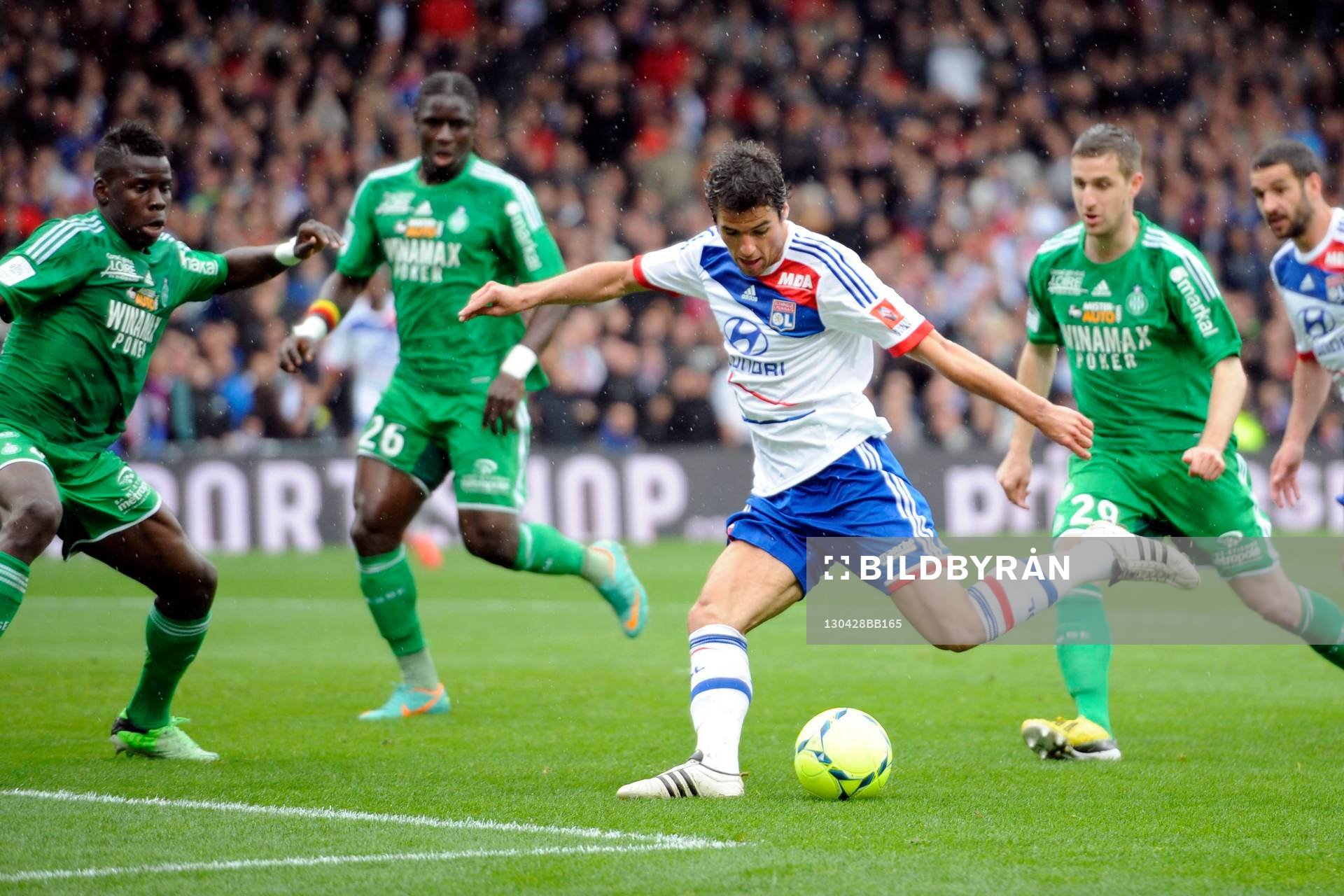 But de Yoann GOURCUFF - 28.04.2013 - Lyon / Saint Etienne -