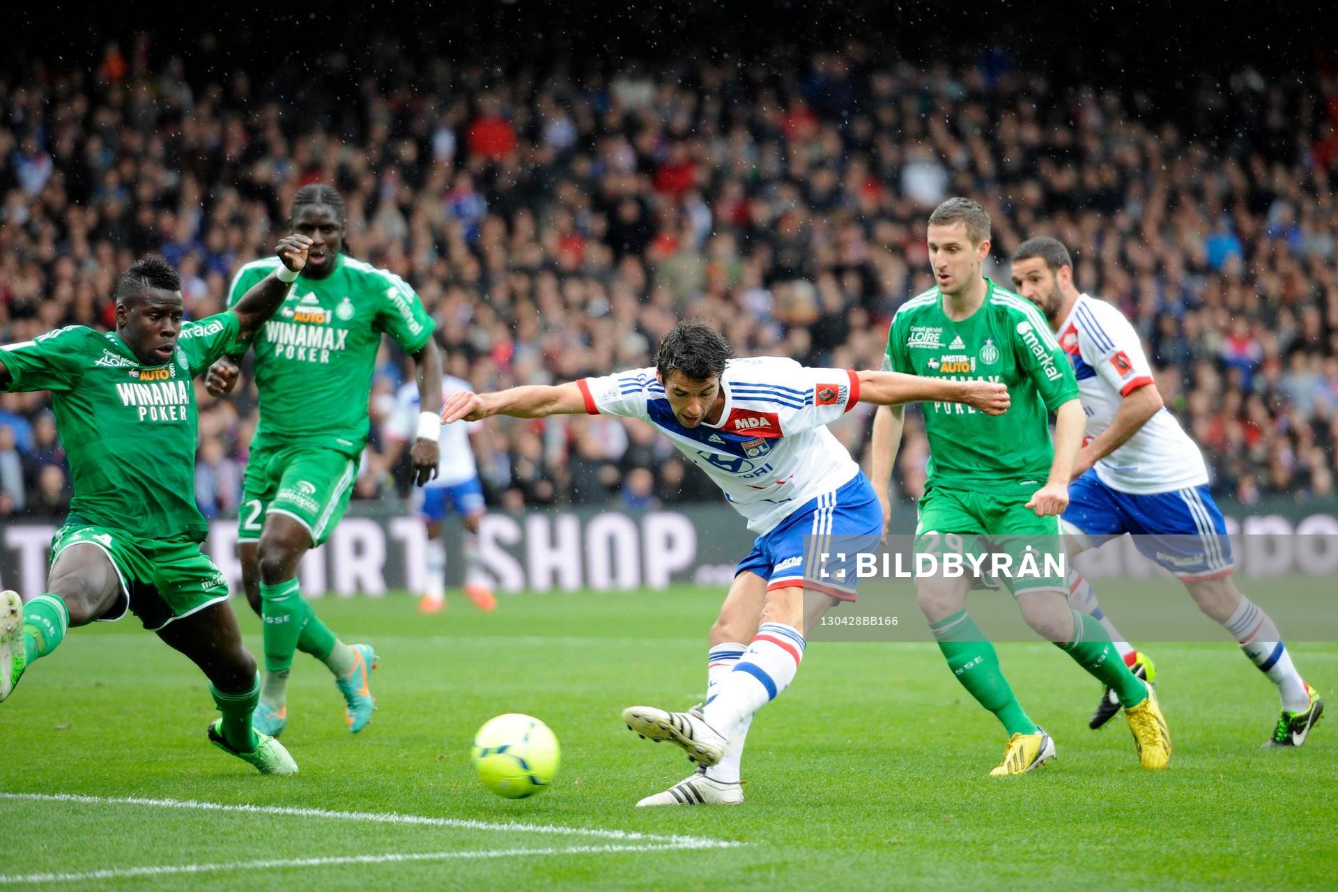 But de Yoann GOURCUFF - 28.04.2013 - Lyon / Saint Etienne -