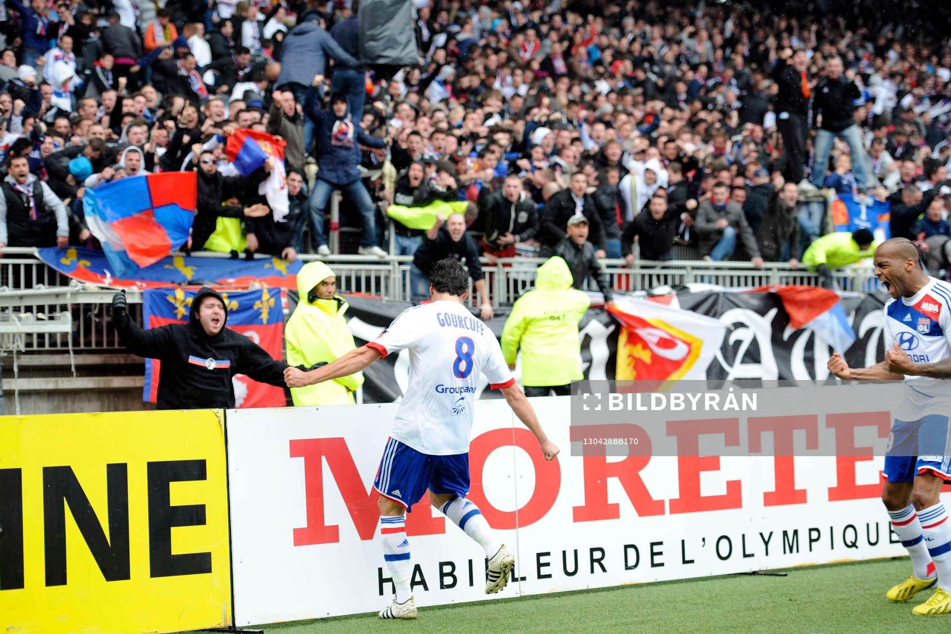Joie de Yoann GOURCUFF - Supporters Lyon - 28.04.2013 -
