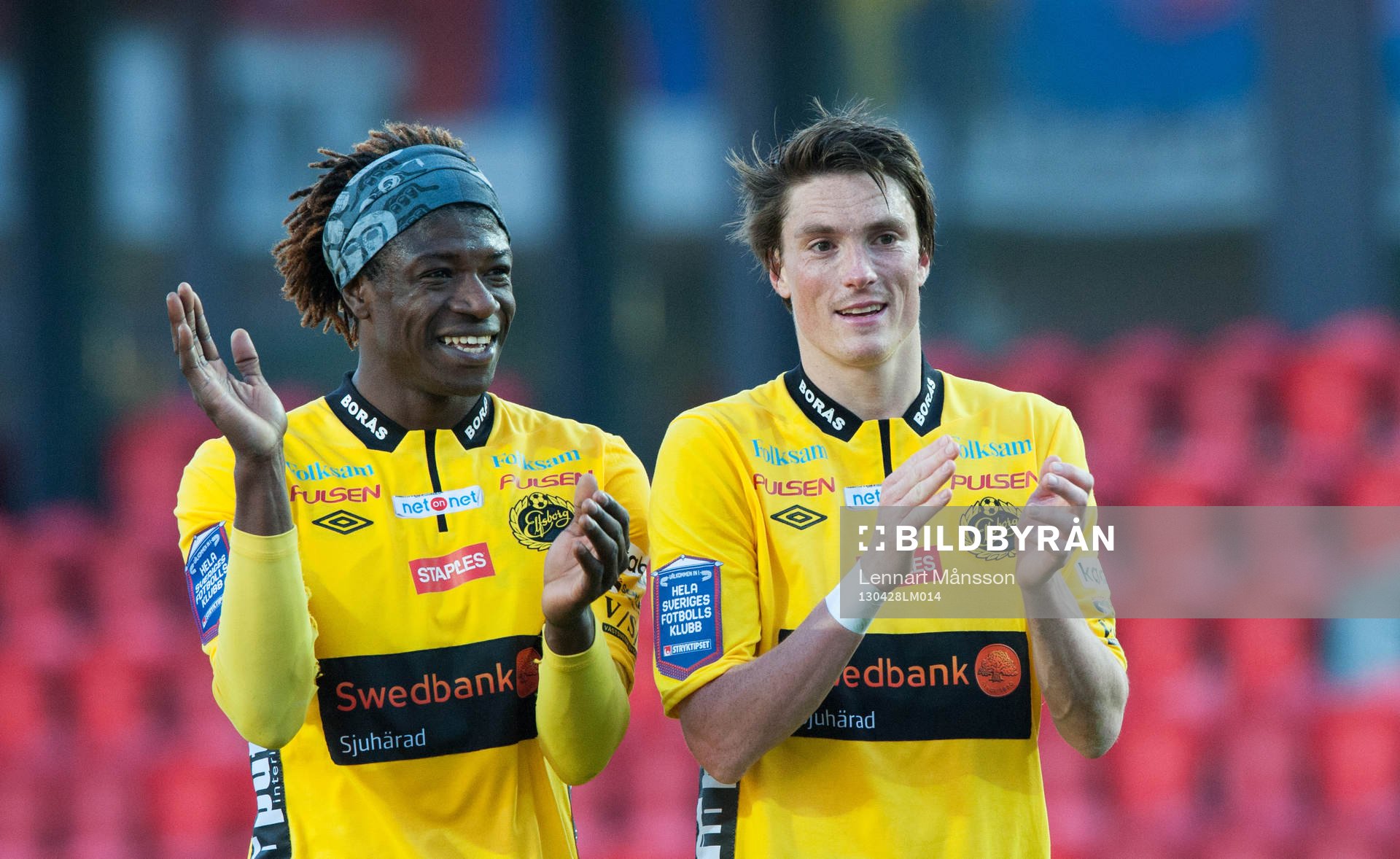 Målskyttarna Mohamed Bangura och Lasse Nilsson, Elfsborg