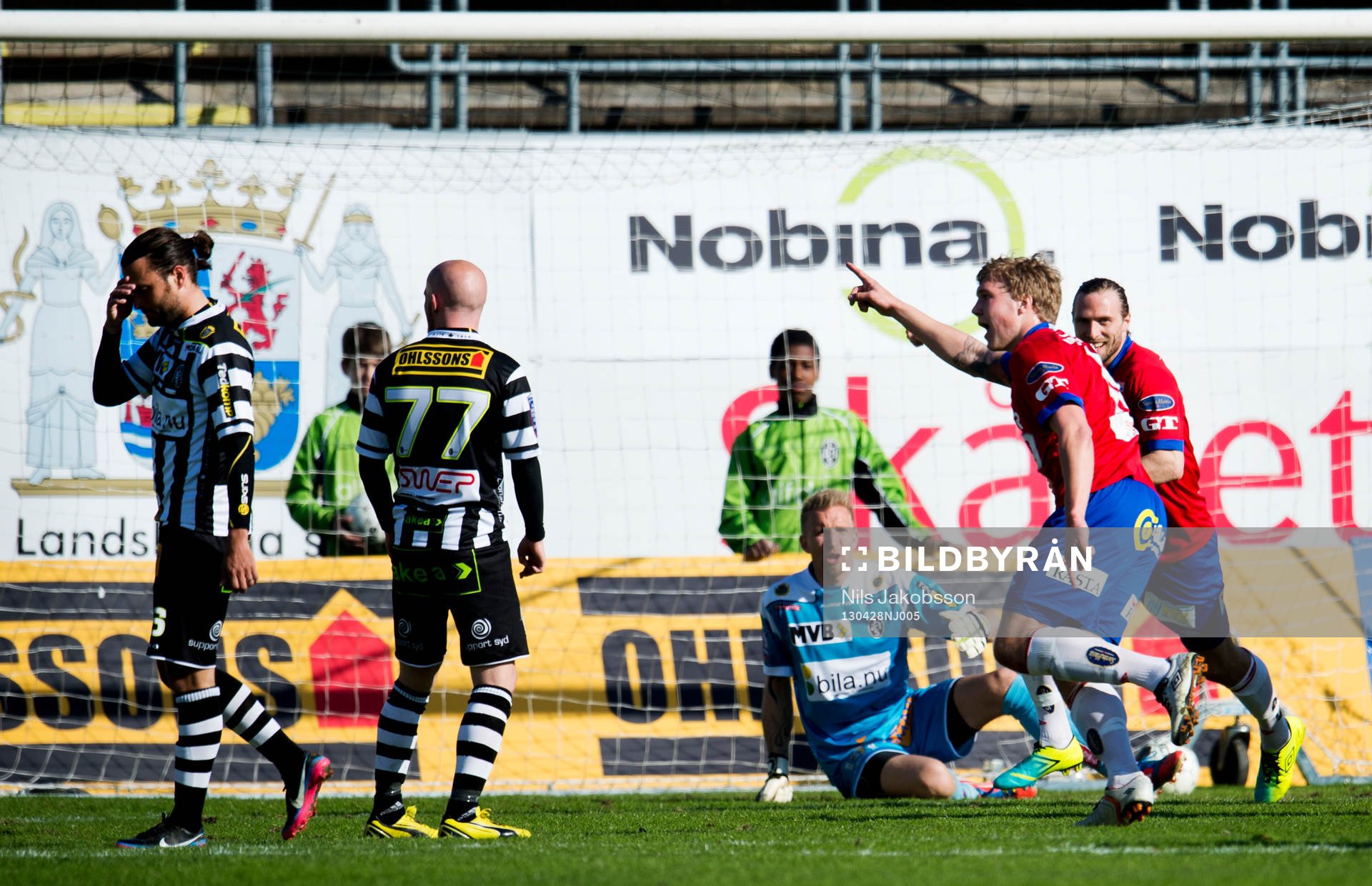 Oskar Wallén, Örgryte, gör 0-1 och jublar