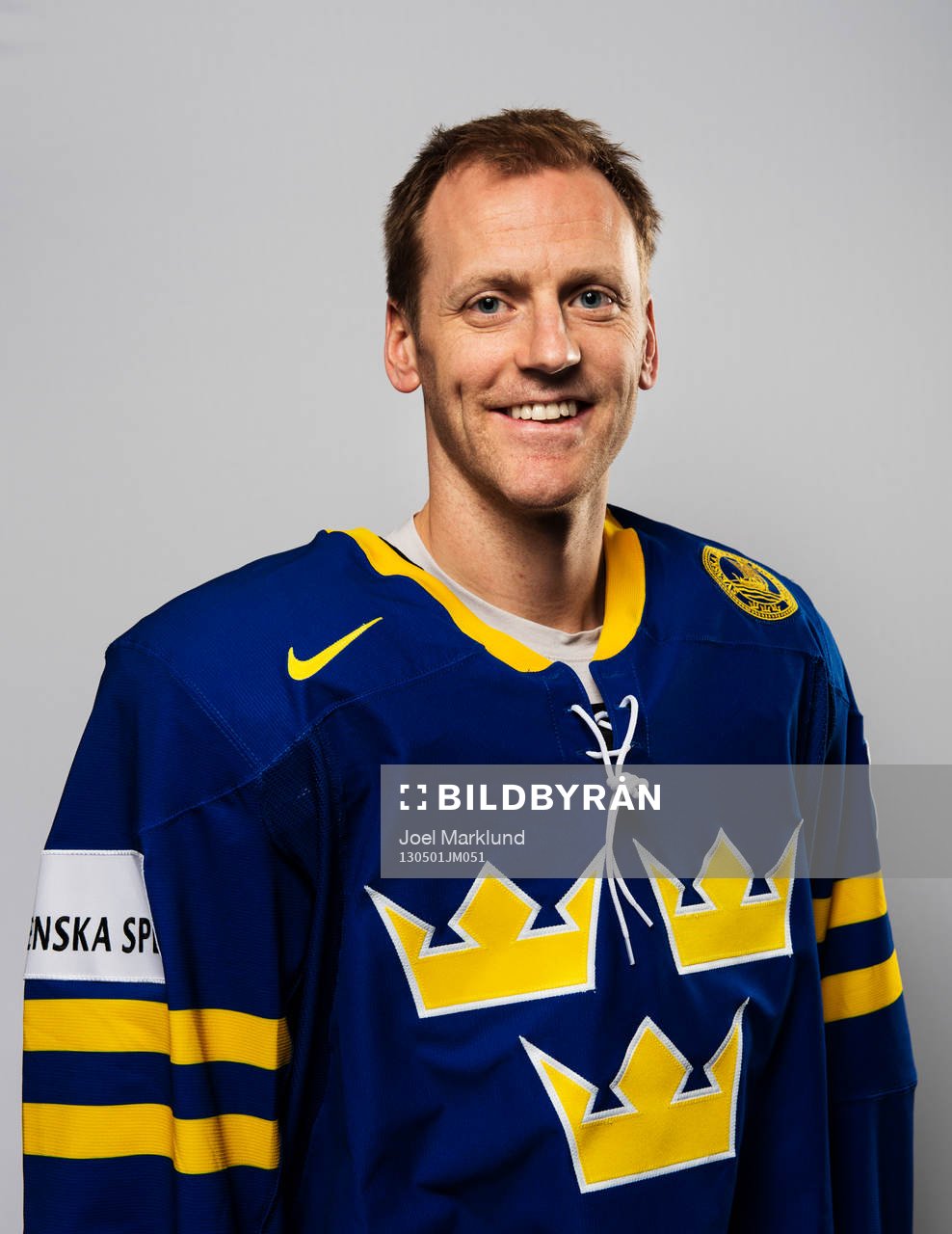 Inför VM i ishockey så poserar Henrik Tallinder, Sverige,