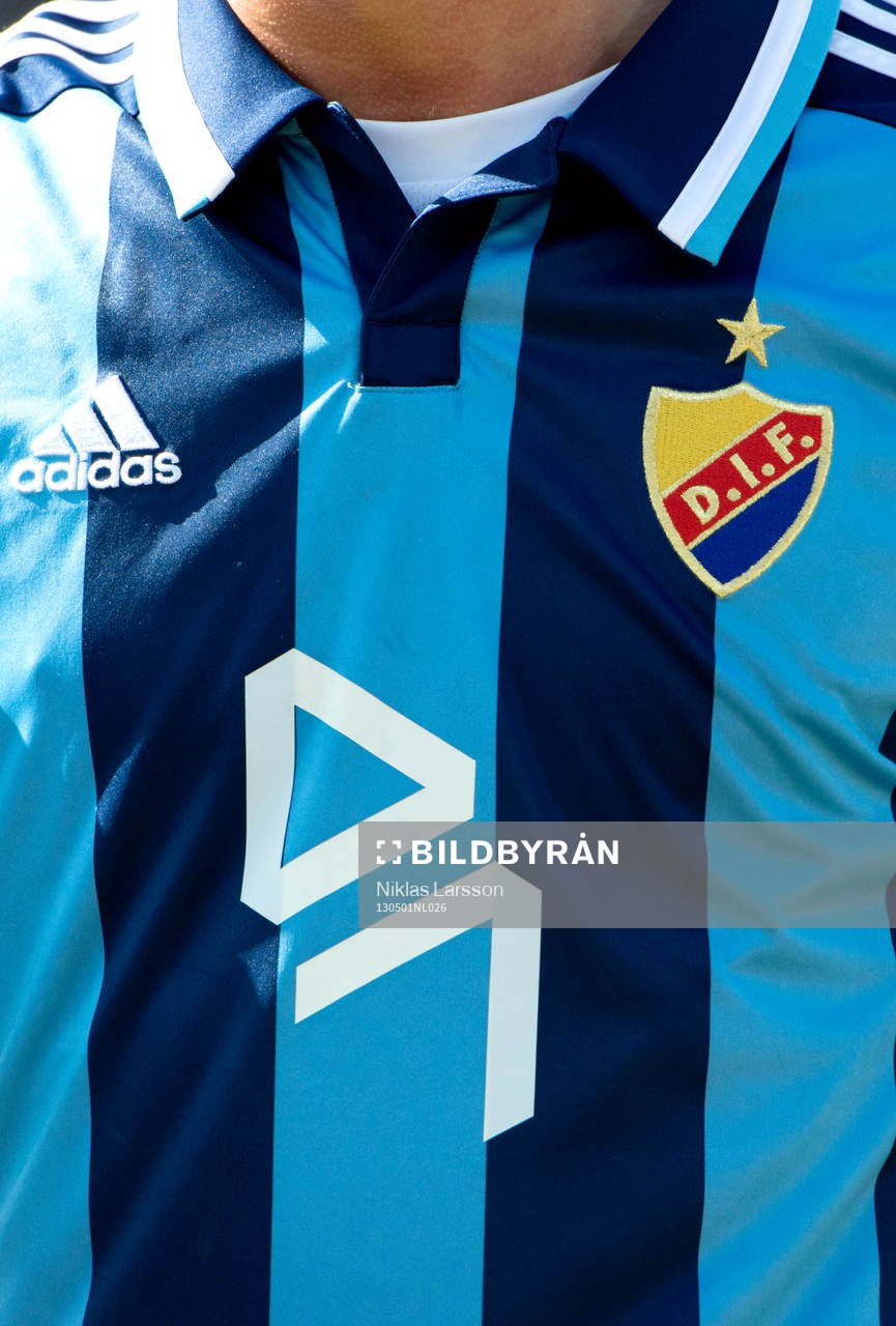 Fotboll, Svenska cupen, semifinal, Djurgården - Örgryte: Djurgårdsandan logotyp, logo, logotype.