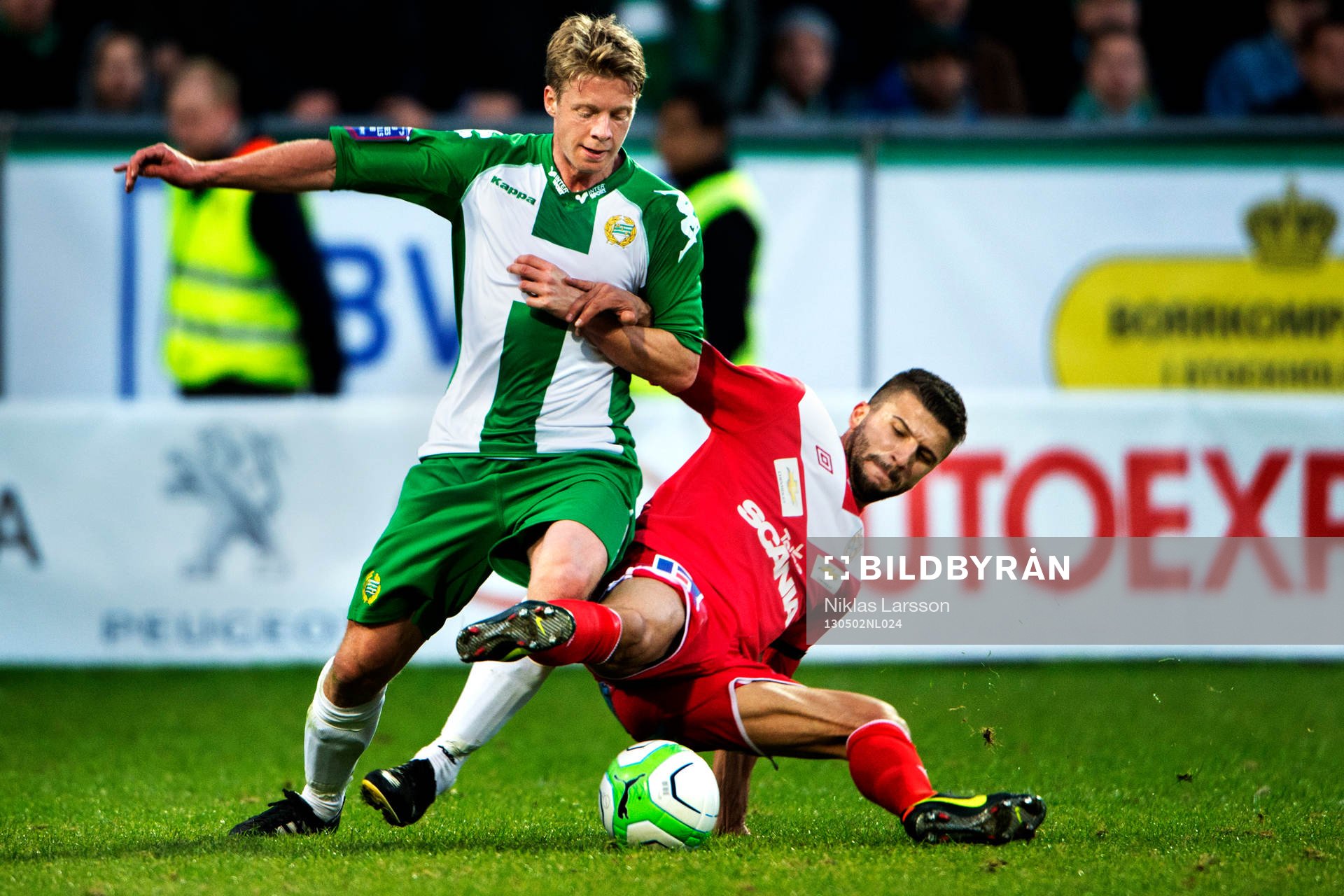 Fotboll, Superettan, Hammarby - Assyriska: Sotiris Papagiannopoulus, Assyriska och Mikael Rynell, Hammarby.