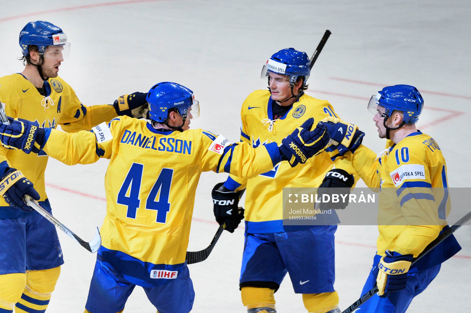 Sveriges Niklas Persson, Nicklas Danielsson, Loui Eriksson,