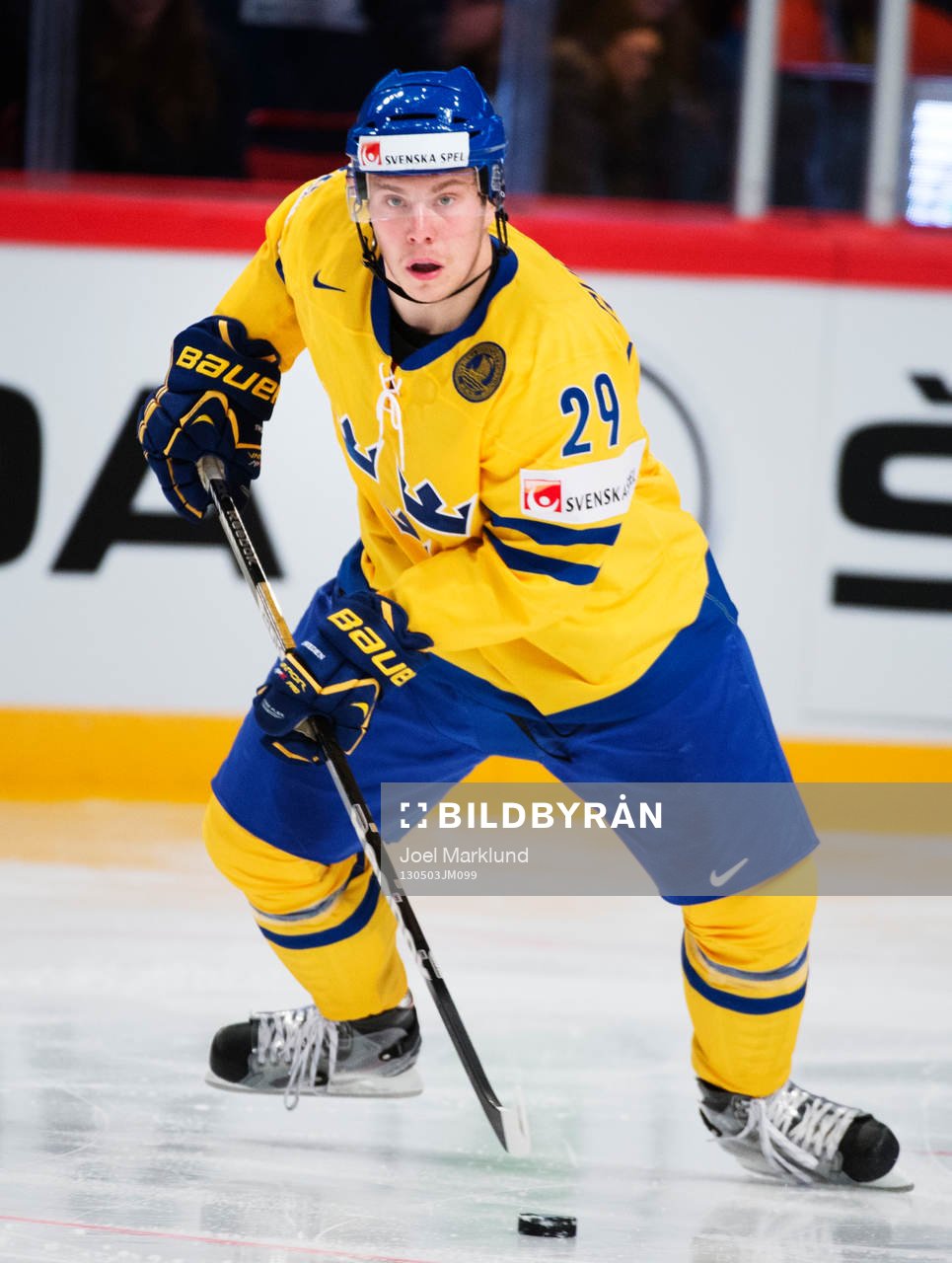 Erik Gustafsson i matchen mellan Sverige och Schweiz