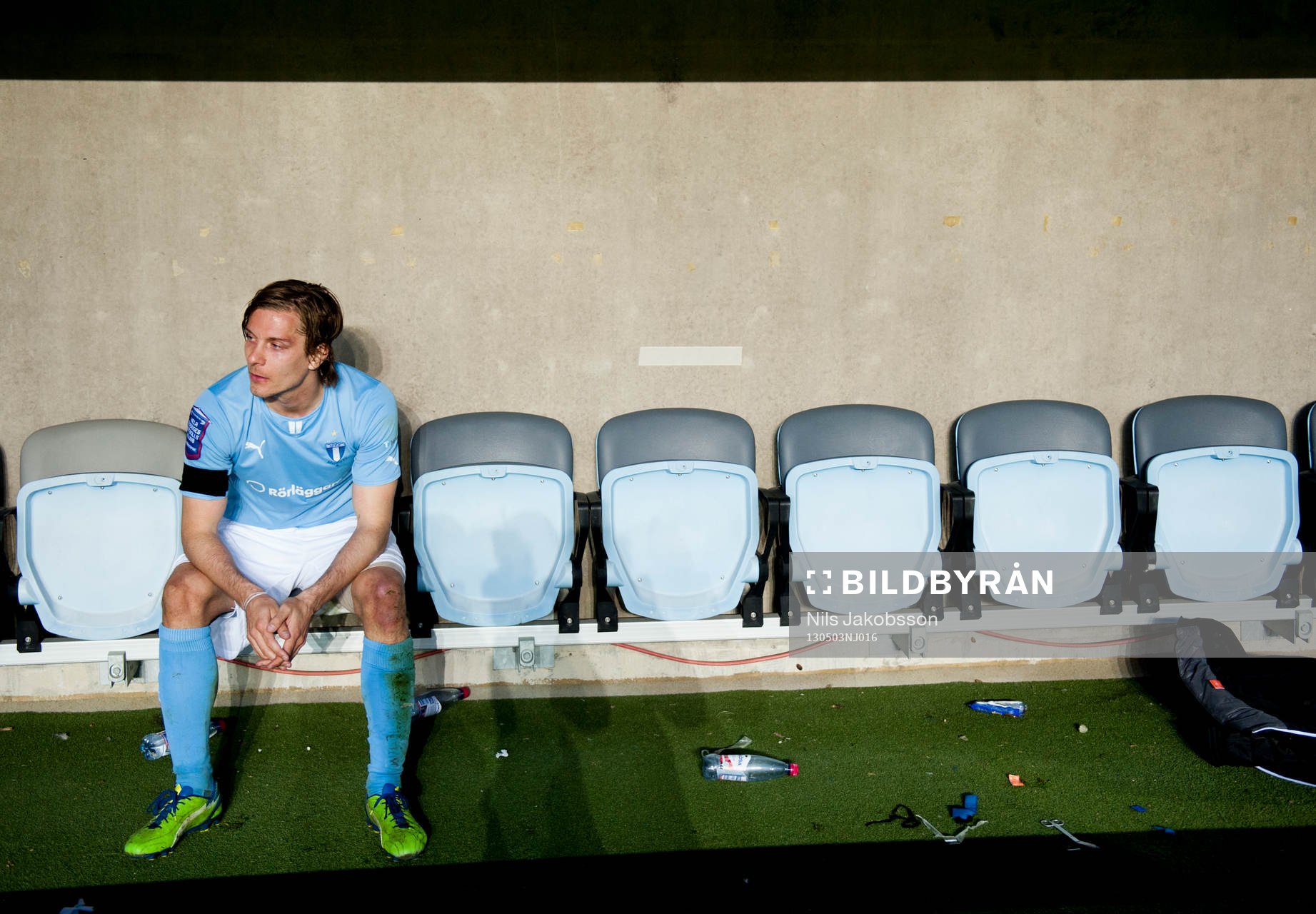 Markus Halsti, Malmö FF, deppar på bänken