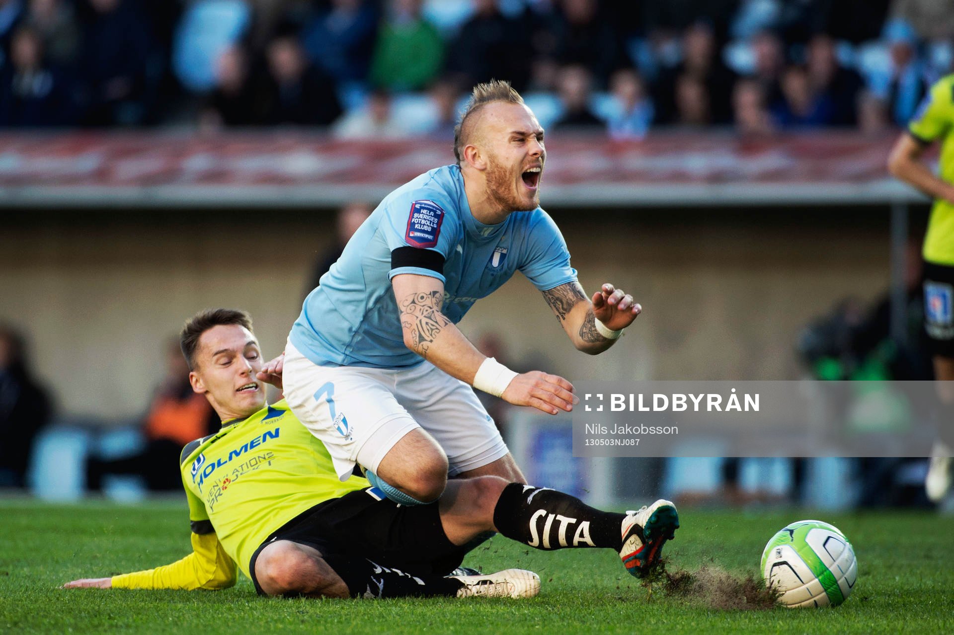 Siim Luts, Norrköping glidtacklar Magnus Eriksson, Malmö