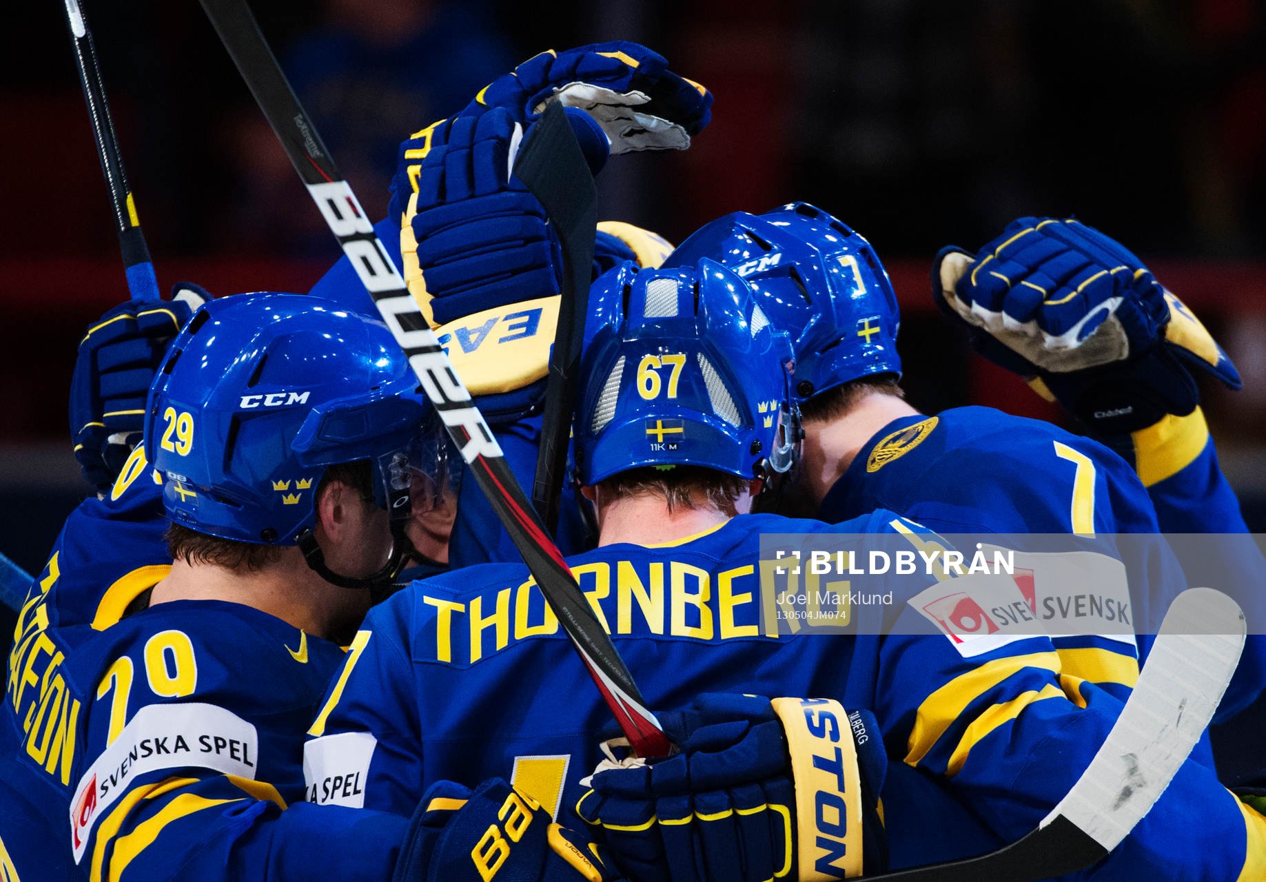 Sveriges Erik Gustafsson, Martin Thörnberg och Henrik
