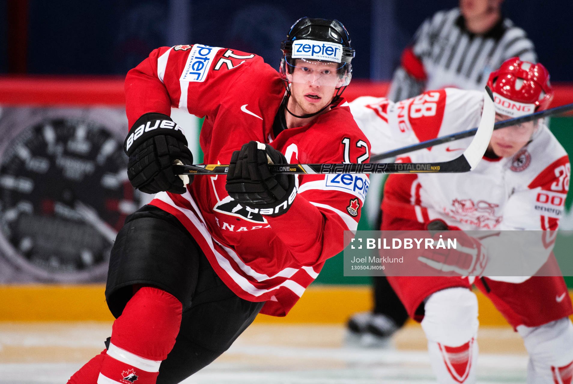 Kanadas Eric Staal i matchen mellan Kanada och Danmark