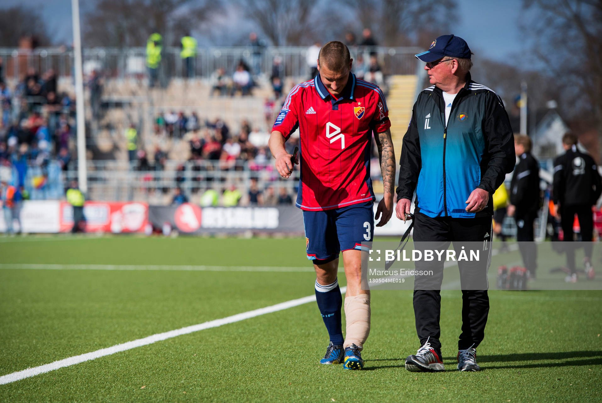Marc Pedersen, Djurgården lämnar matchen med skadat ben