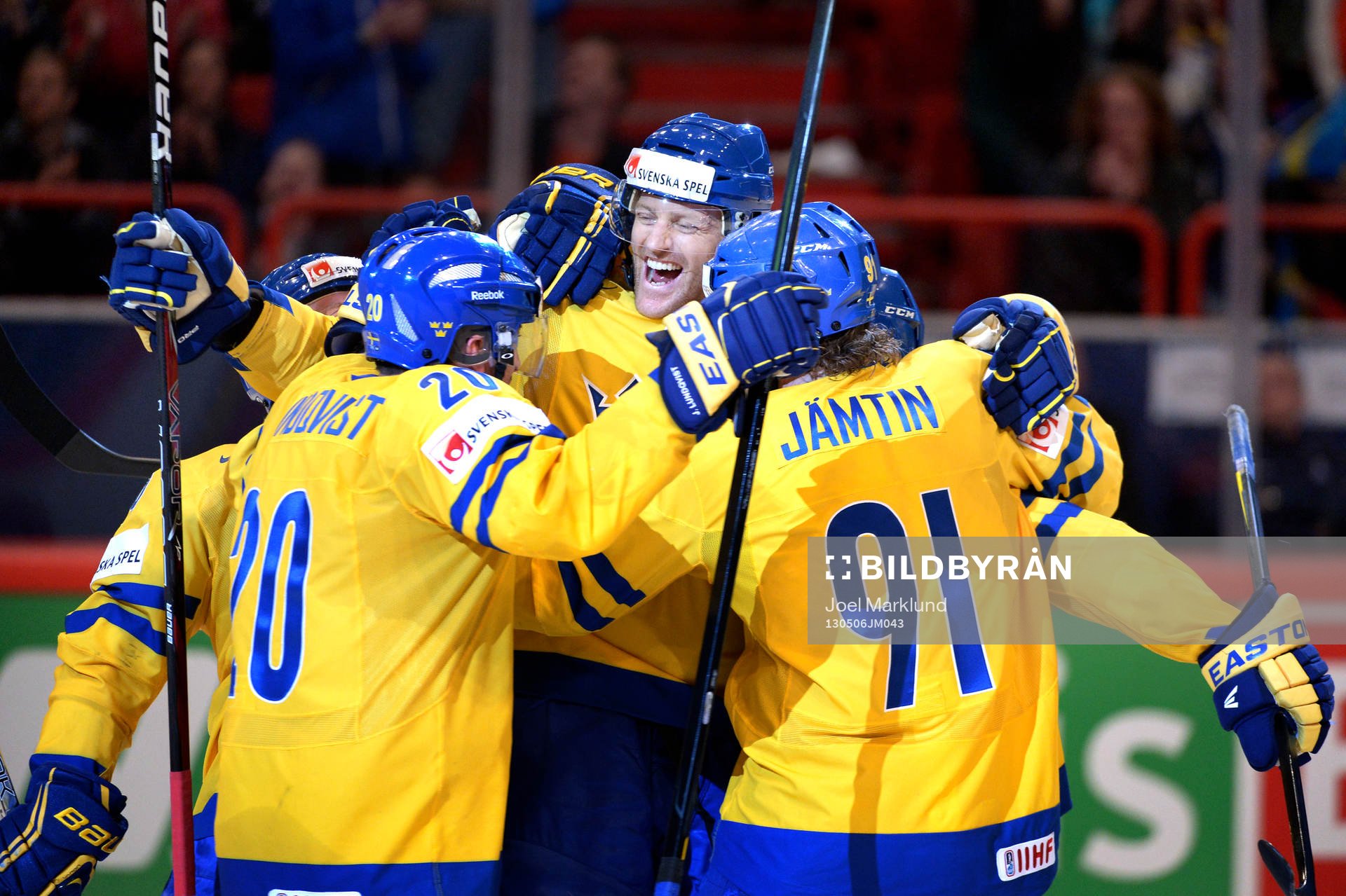 Sveriges Henrik Tallinder jublar