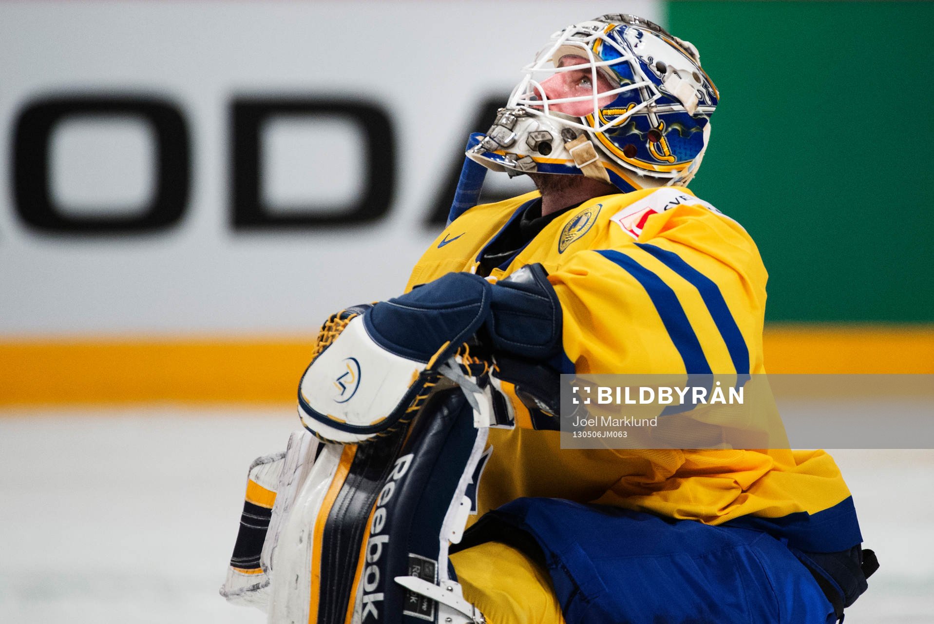 Jhonas Enroth i matchen mellan Sverige och Vitryssland