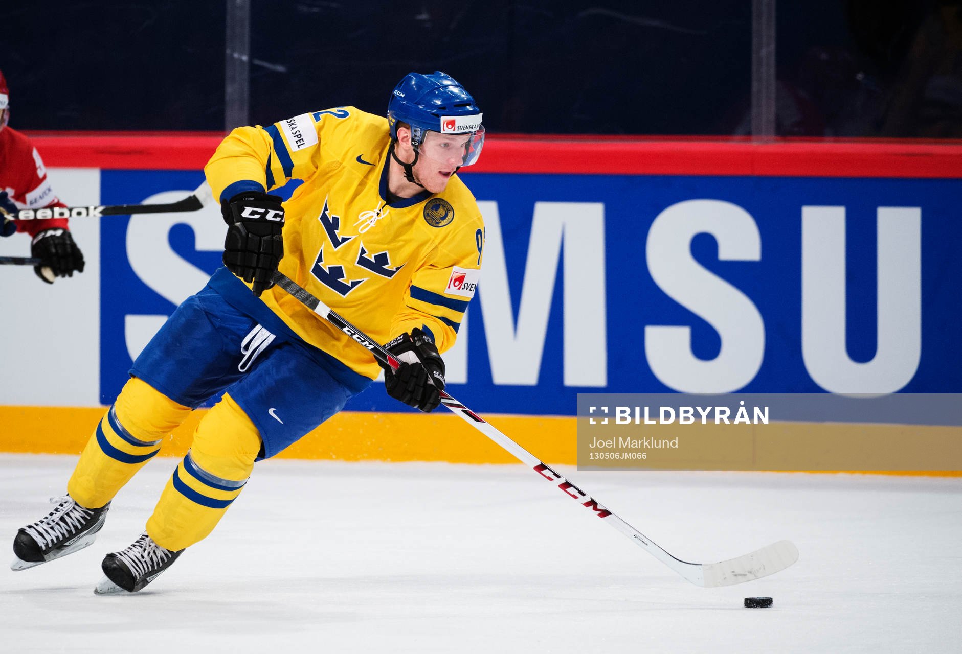Gabriel Landeskog i matchen mellan Sverige och Vitryssland
