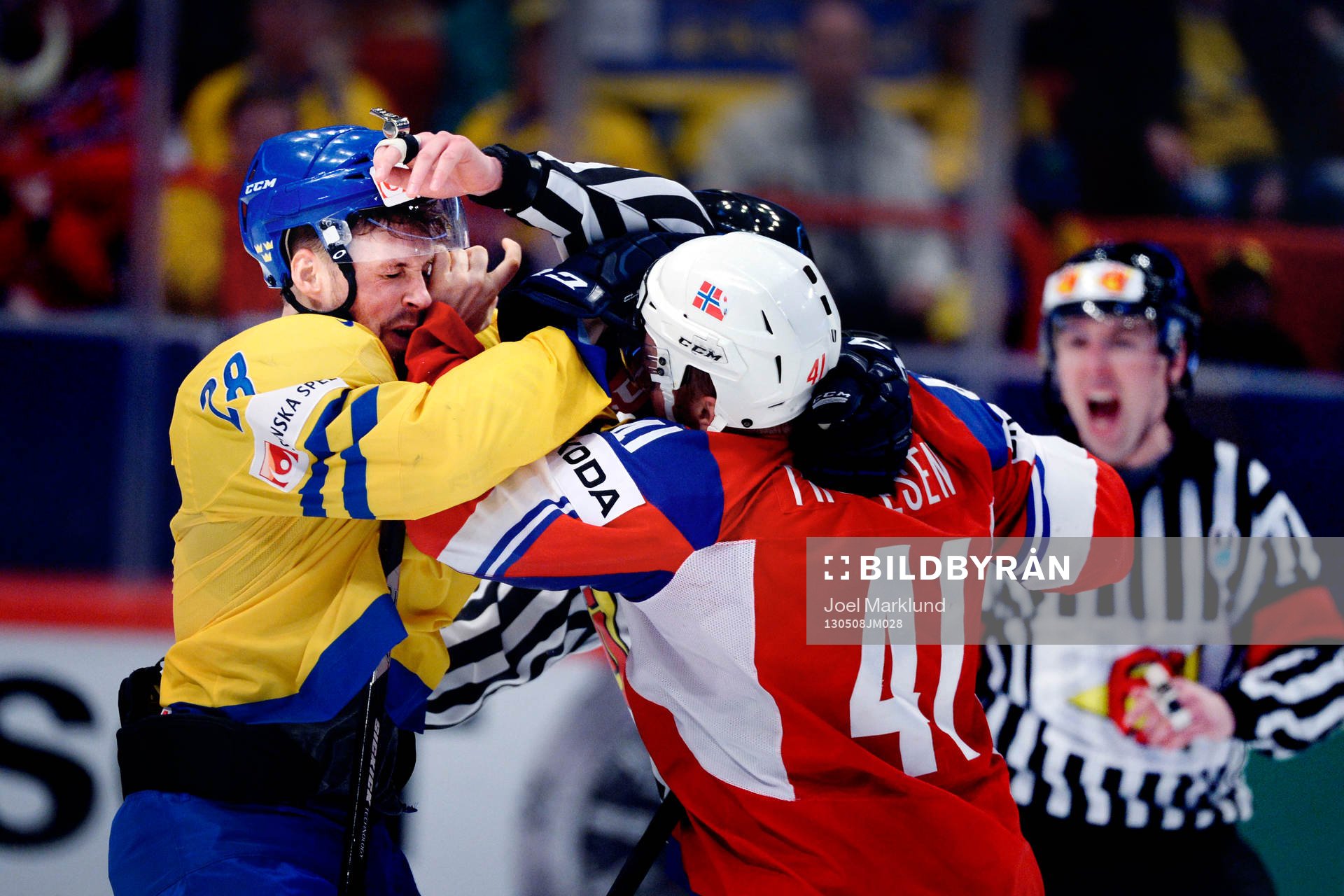 Dick Axelsson, Sverige och Patrick Thoresen, Norge bråkar