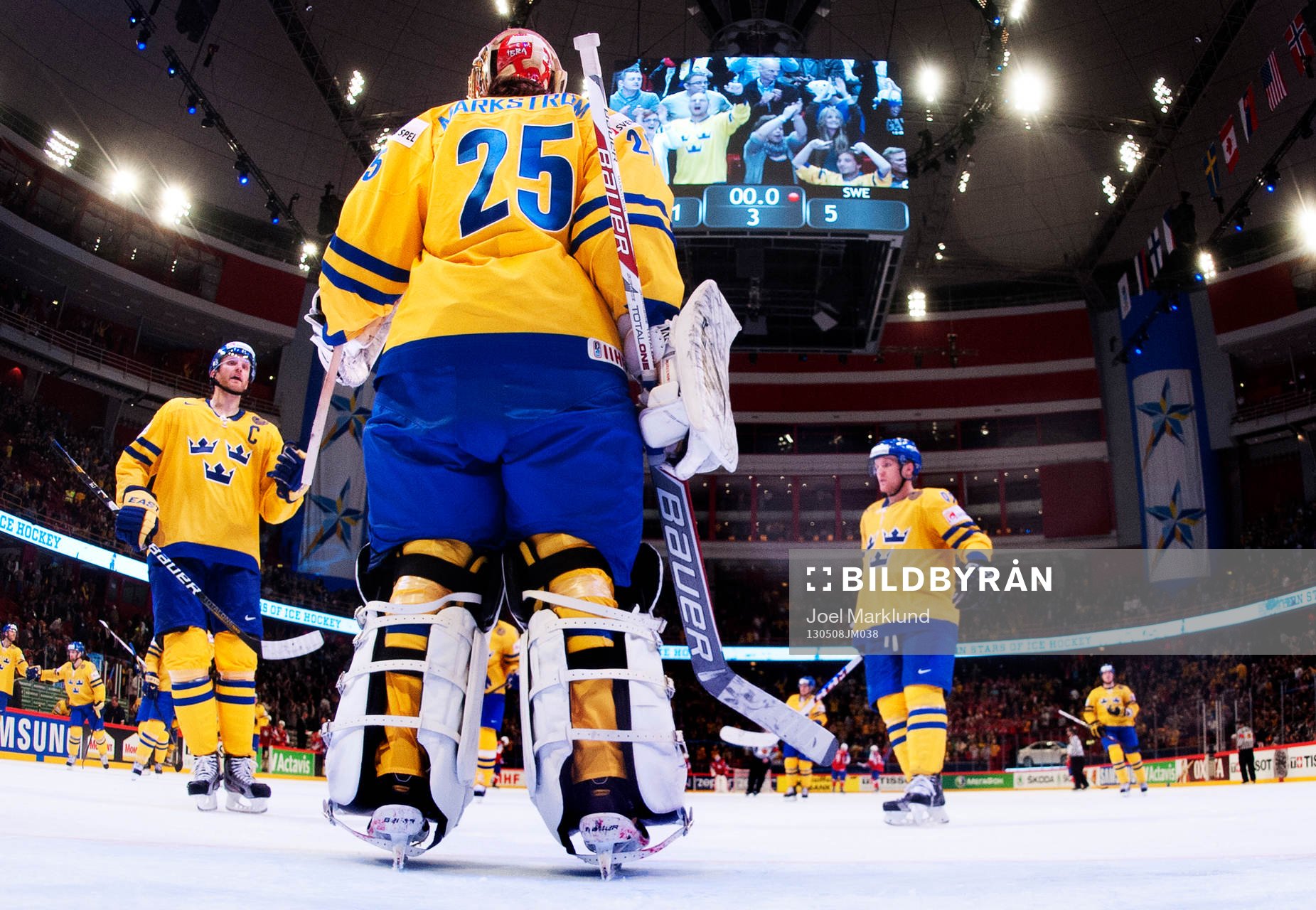 Sveriges Staffan Kronwall, Jacob Markström och Gabriel