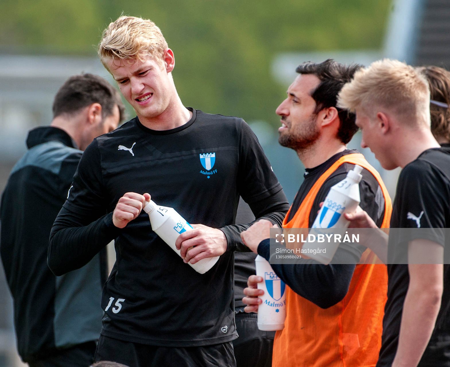 Filip Helander, Malmö FF, dricker vatten