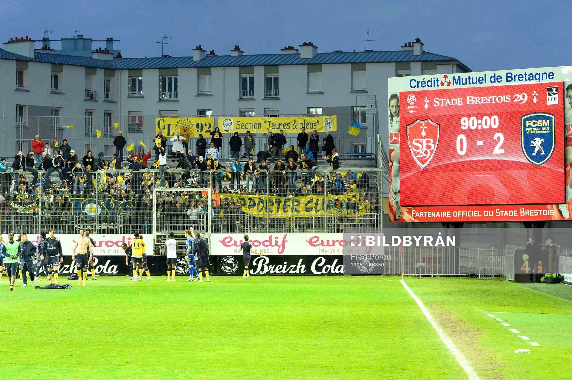 Supporters Sochaux / Tableau du score - 11.05.2013 - Brest