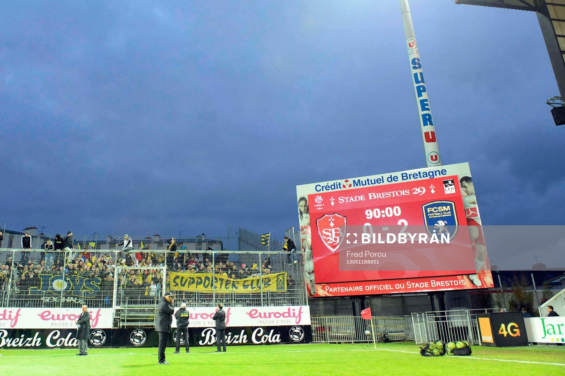 Supporters Sochaux / Tableau du score - 11.05.2013 - Brest