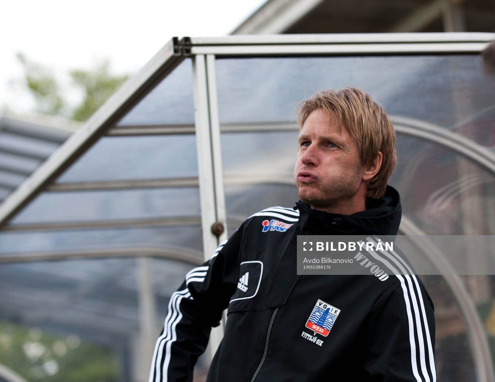 Fotboll, Dam, Damallsvenskan, Vittsjö - Kopparbergs/Göteborg: Simon Sjöfors, tränare,  pustar ut efter oavgjort, Vittsjö,