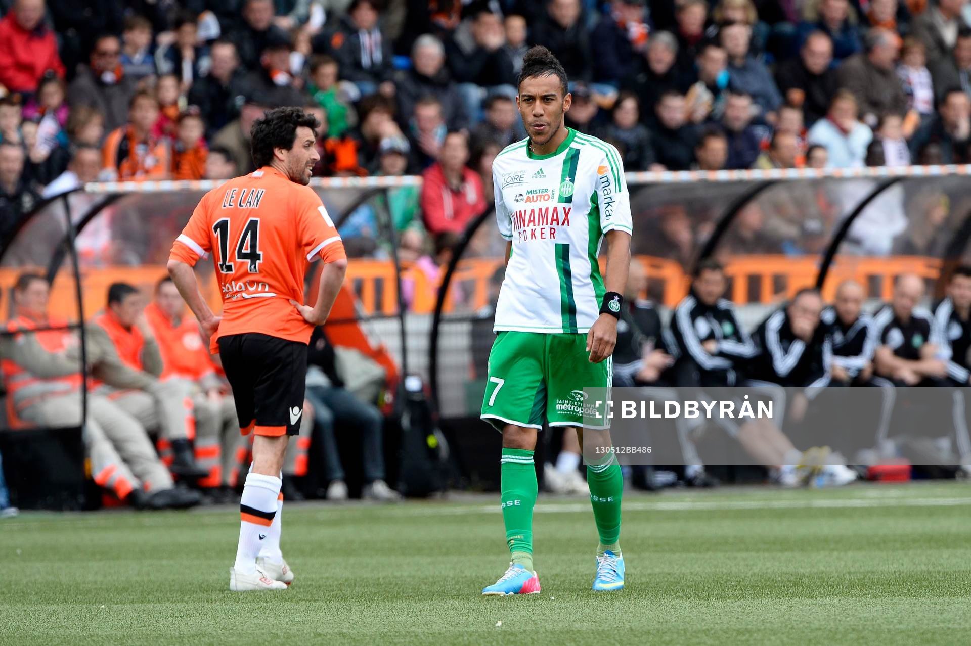  Fotboll, Franska ligan, Lorient - Saint: Pierre Emerick AUBAMEYANG - 12.05.2013 - Lorient / Saint Etienne - 36eme  Journee de Ligue 1 