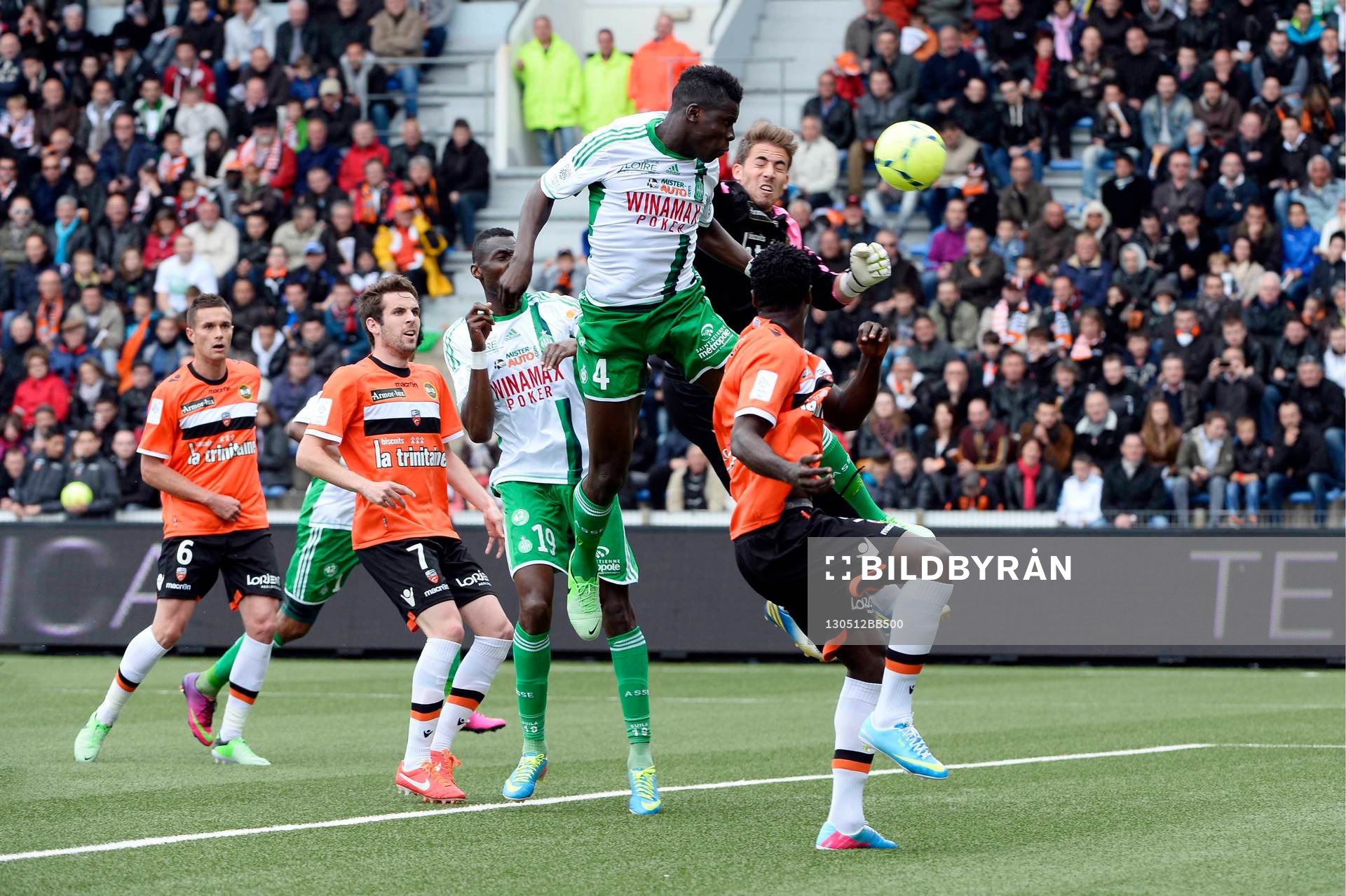  Fotboll, Franska ligan, Lorient - Saint: But de Kurt ZOUMA - 12.05.2013 - Lorient / Saint Etienne - 36eme  Journee de Ligue 1 