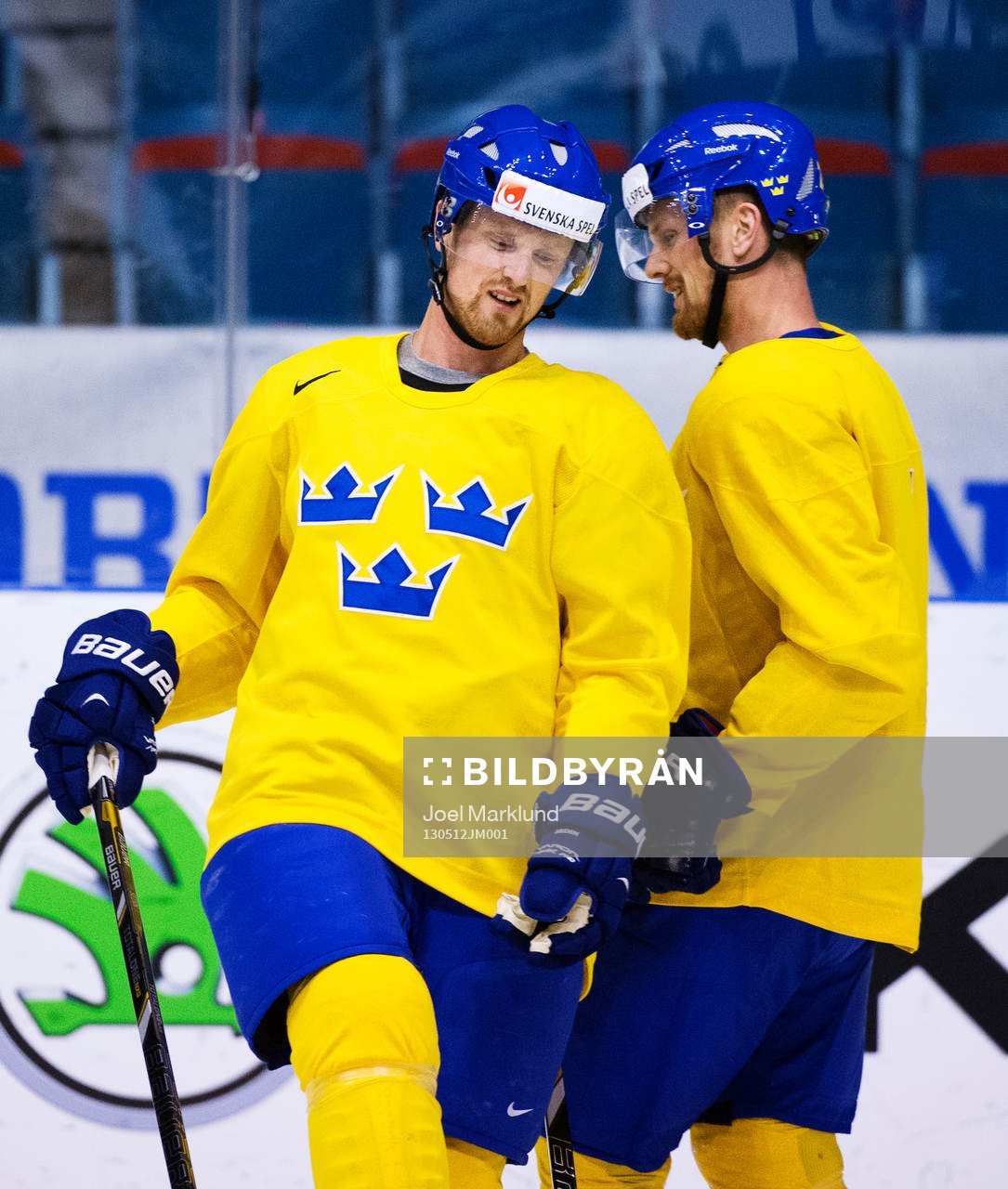 Henrik Sedin och Daniel Sedin på Sveriges träning