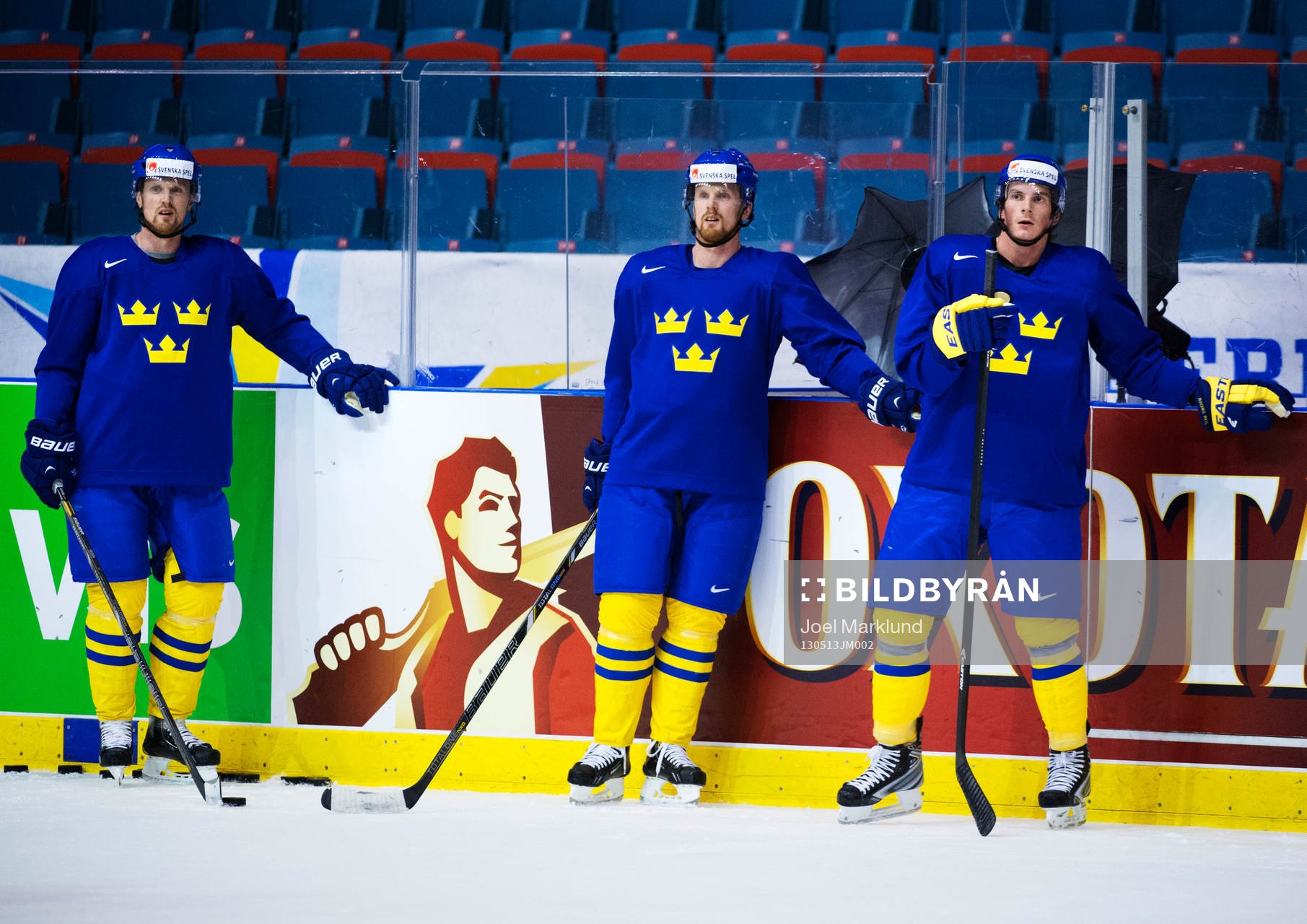 Henrik Sedin, Daniel Sedin och Loui Eriksson på Sveriges