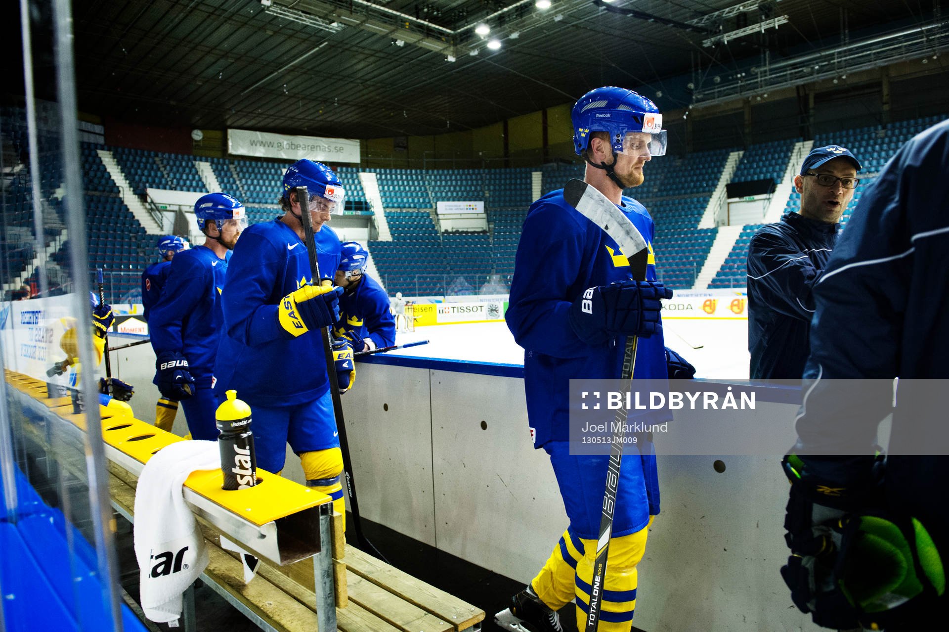 Daniel Sedin, Loui Eriksson och Henrik Sedin på Sveriges