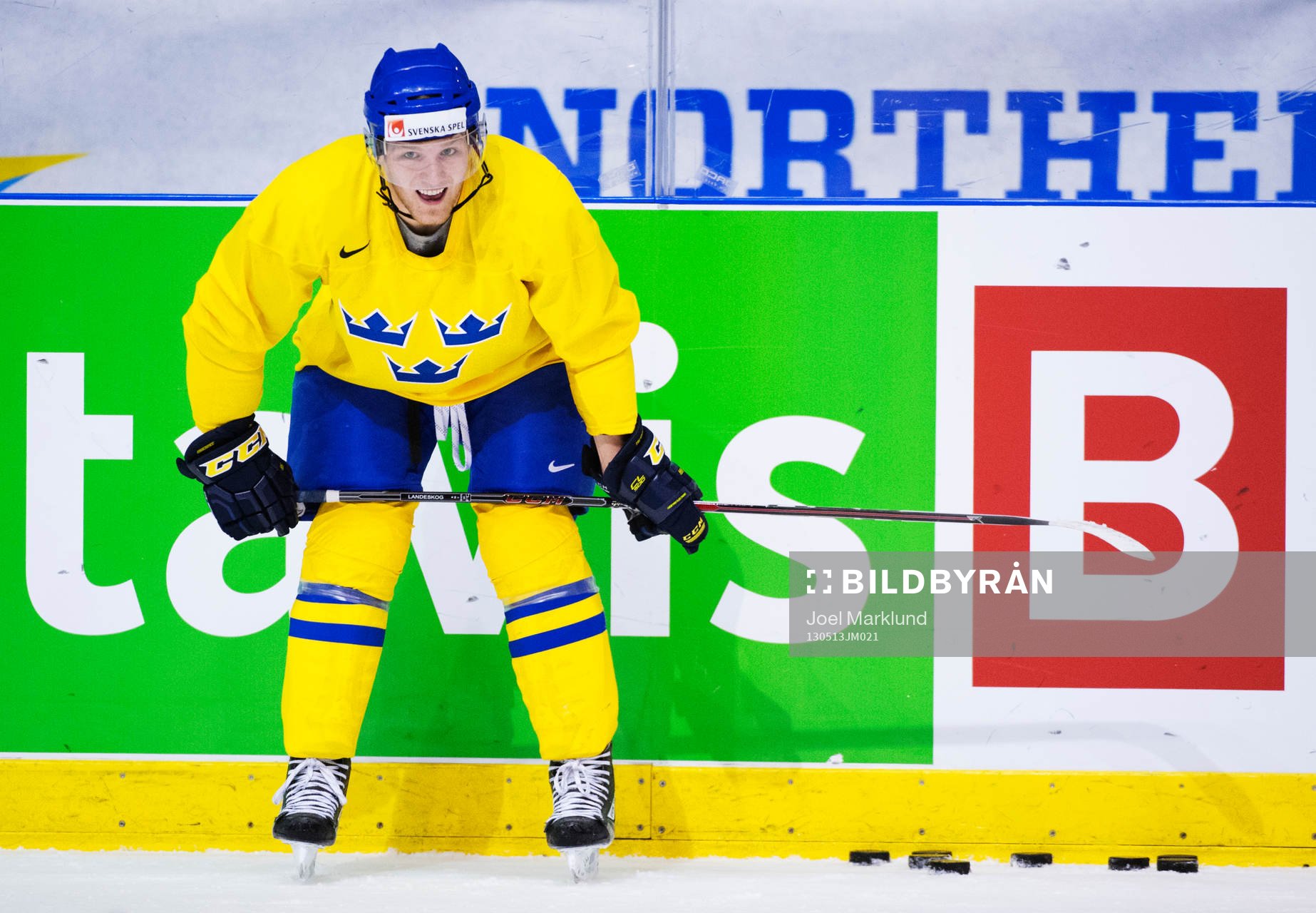 Gabriel Landeskog på Sveriges träning