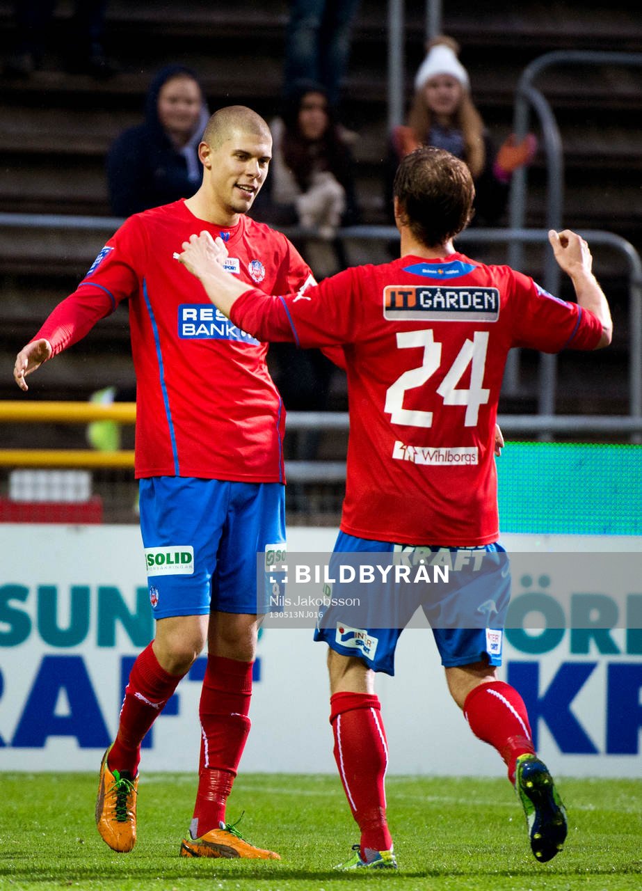 Robin Simovic, Erlend Hanstveit, Helsingborg, firar ett mål