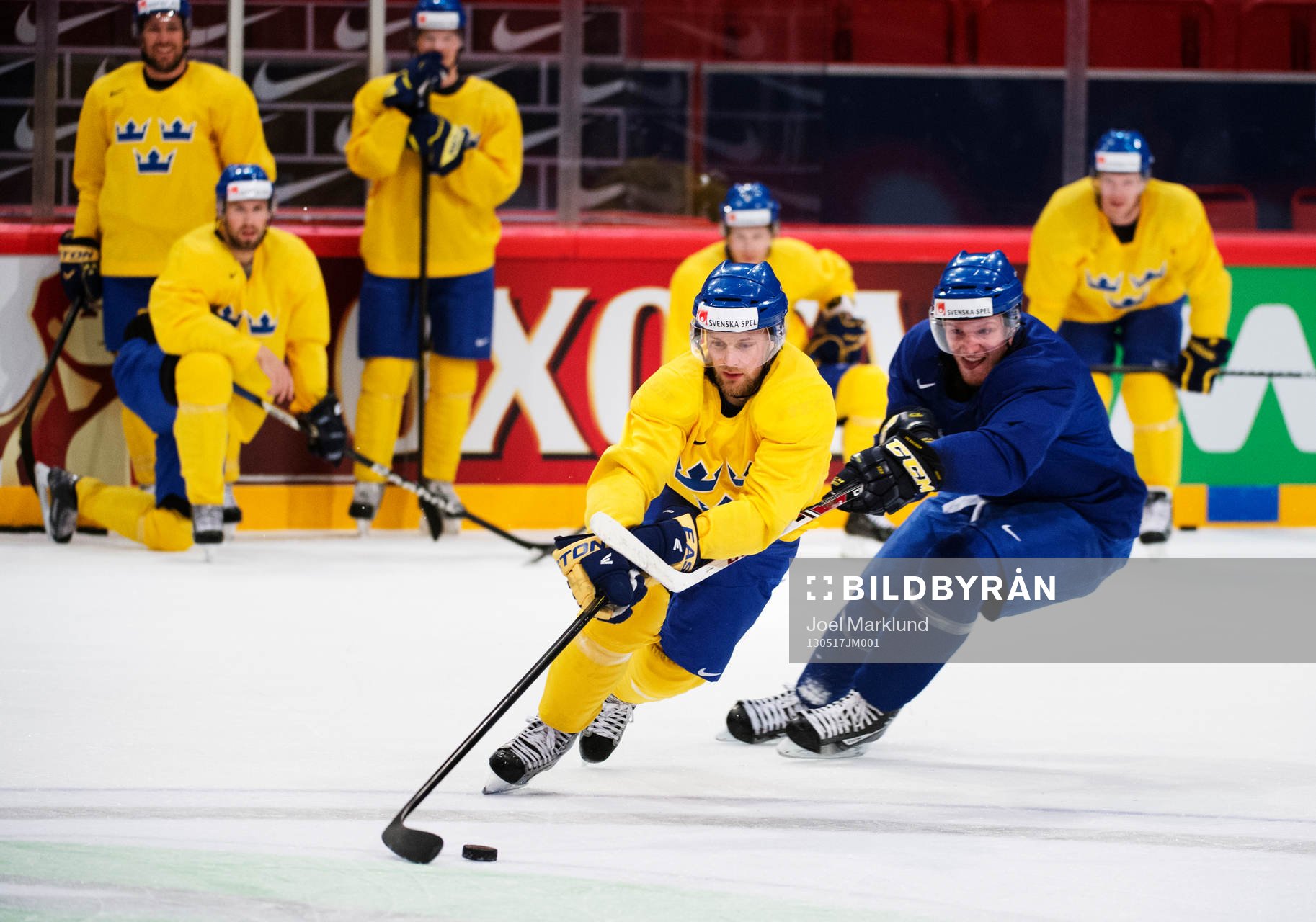 Fredrik Pettersson och Gabriel Landeskog på Sveriges