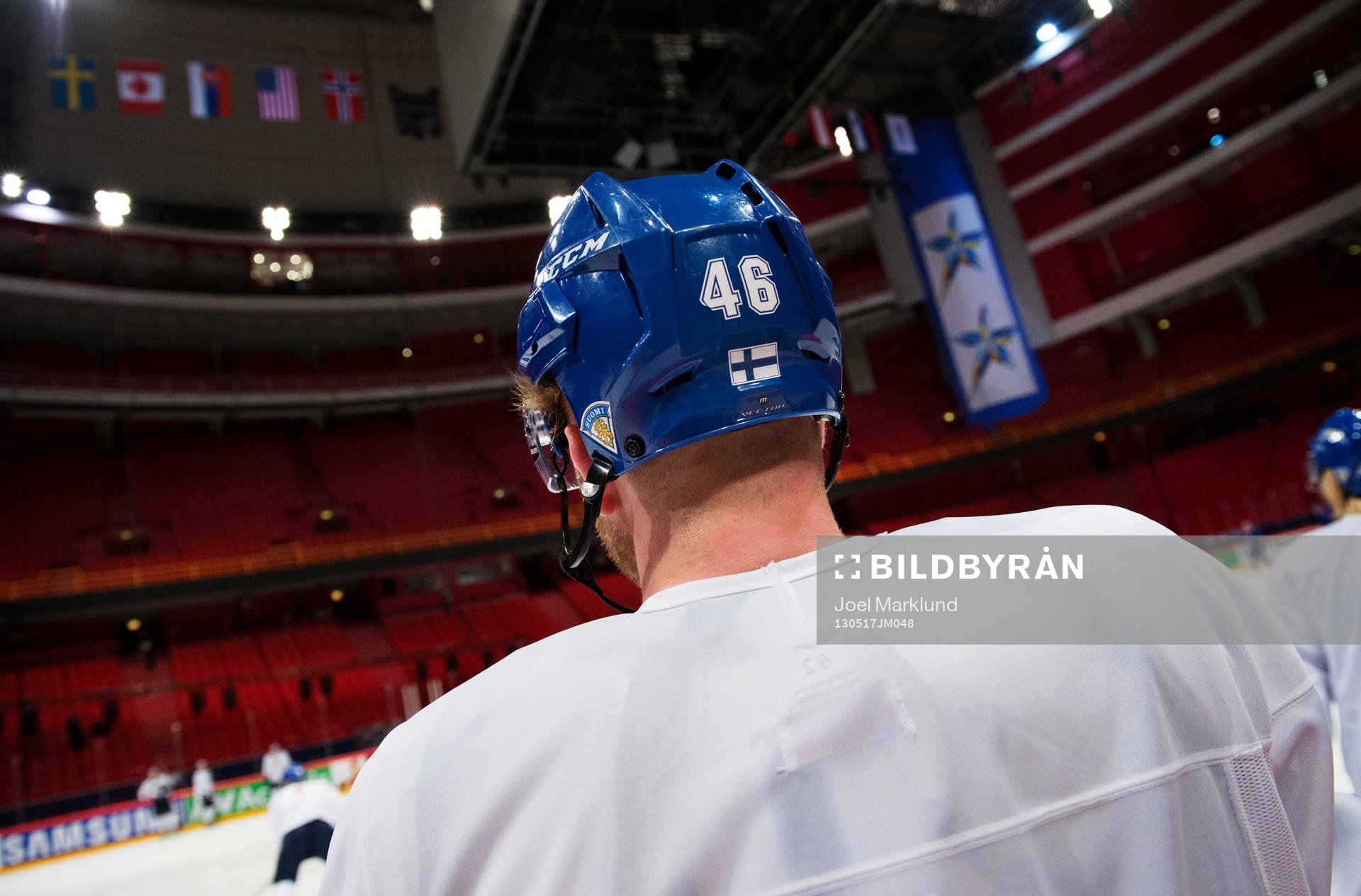 Janne Jalasvaara och hans lagkamrater tränar i Globen