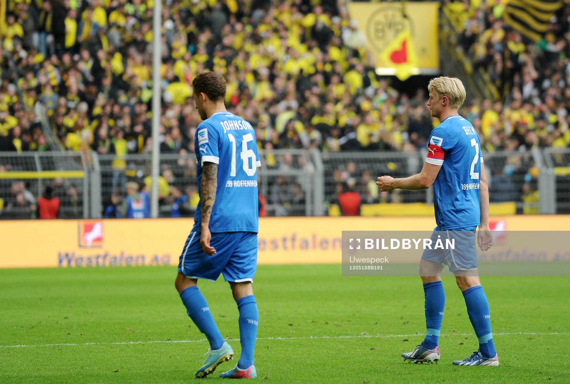 v.l. Fabian Johnson, Andreas Beck (Hoffenheim)